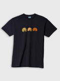 ZOE black Greek cotton T-shirt with sunset and silhouette art design on chest