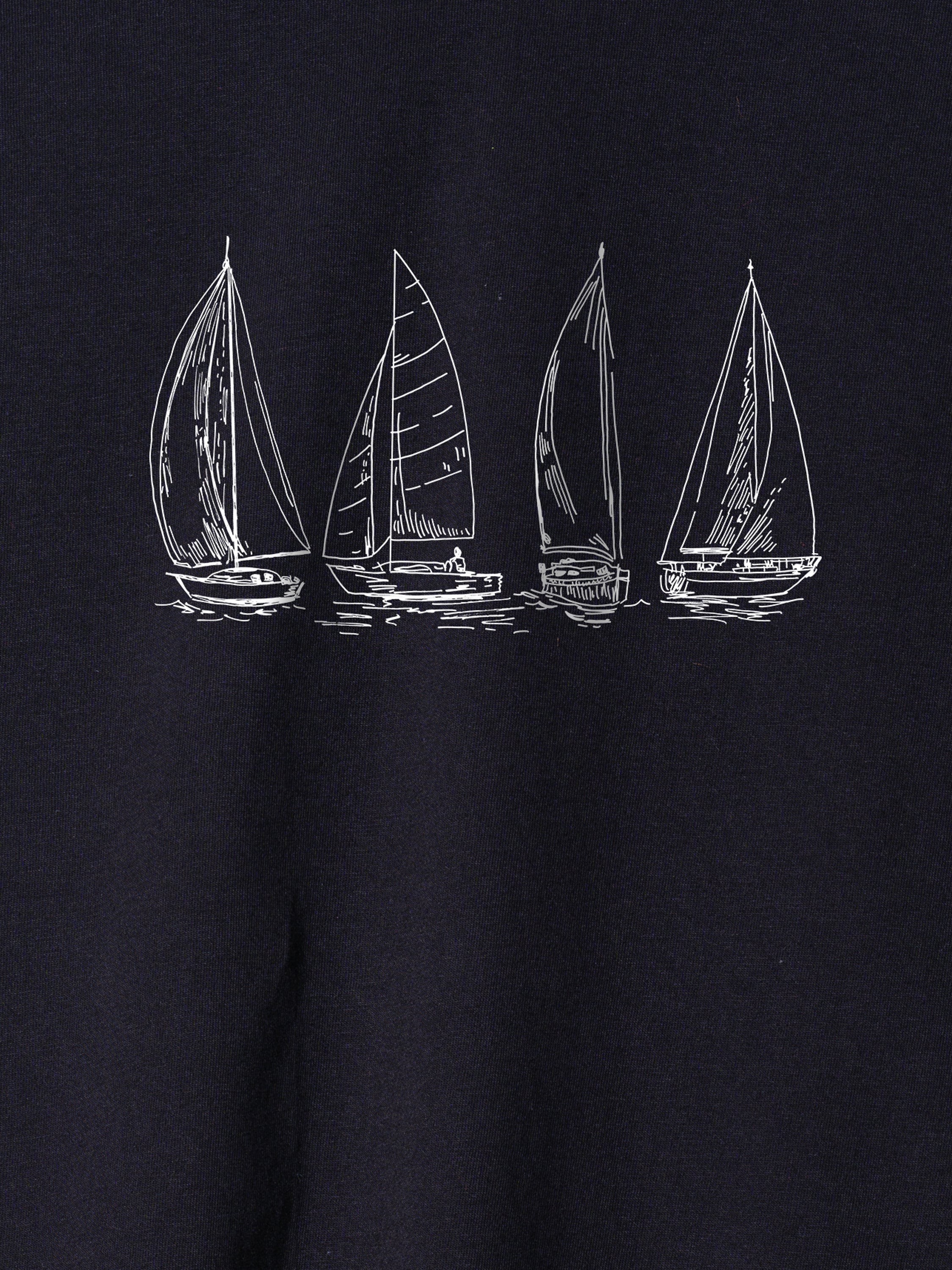 Outlines of sailing boats - T-Shirts