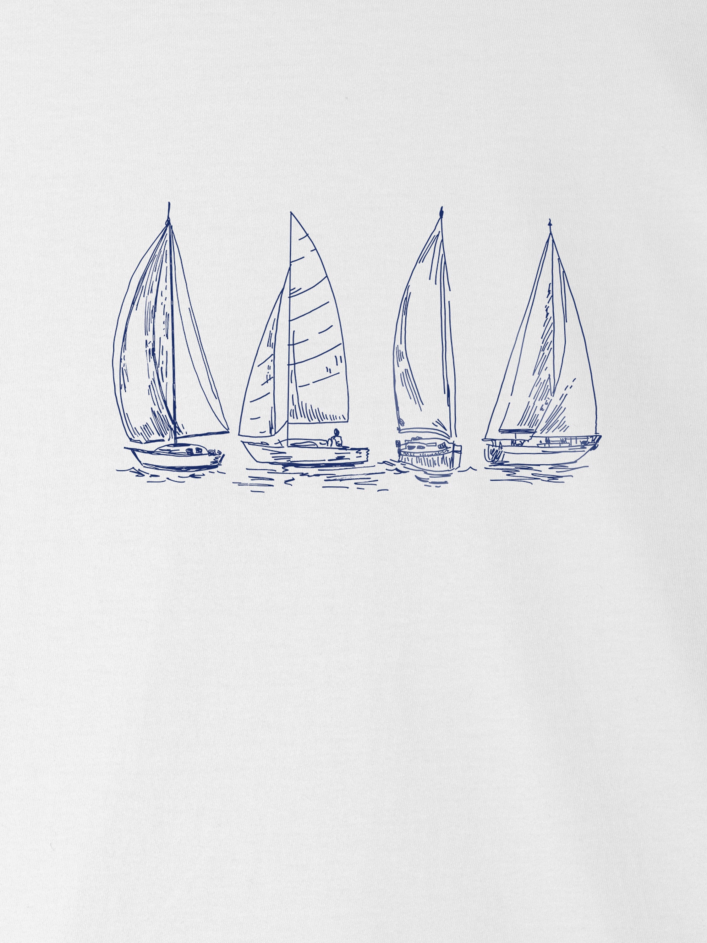 Outlines of sailing boats - T-Shirts