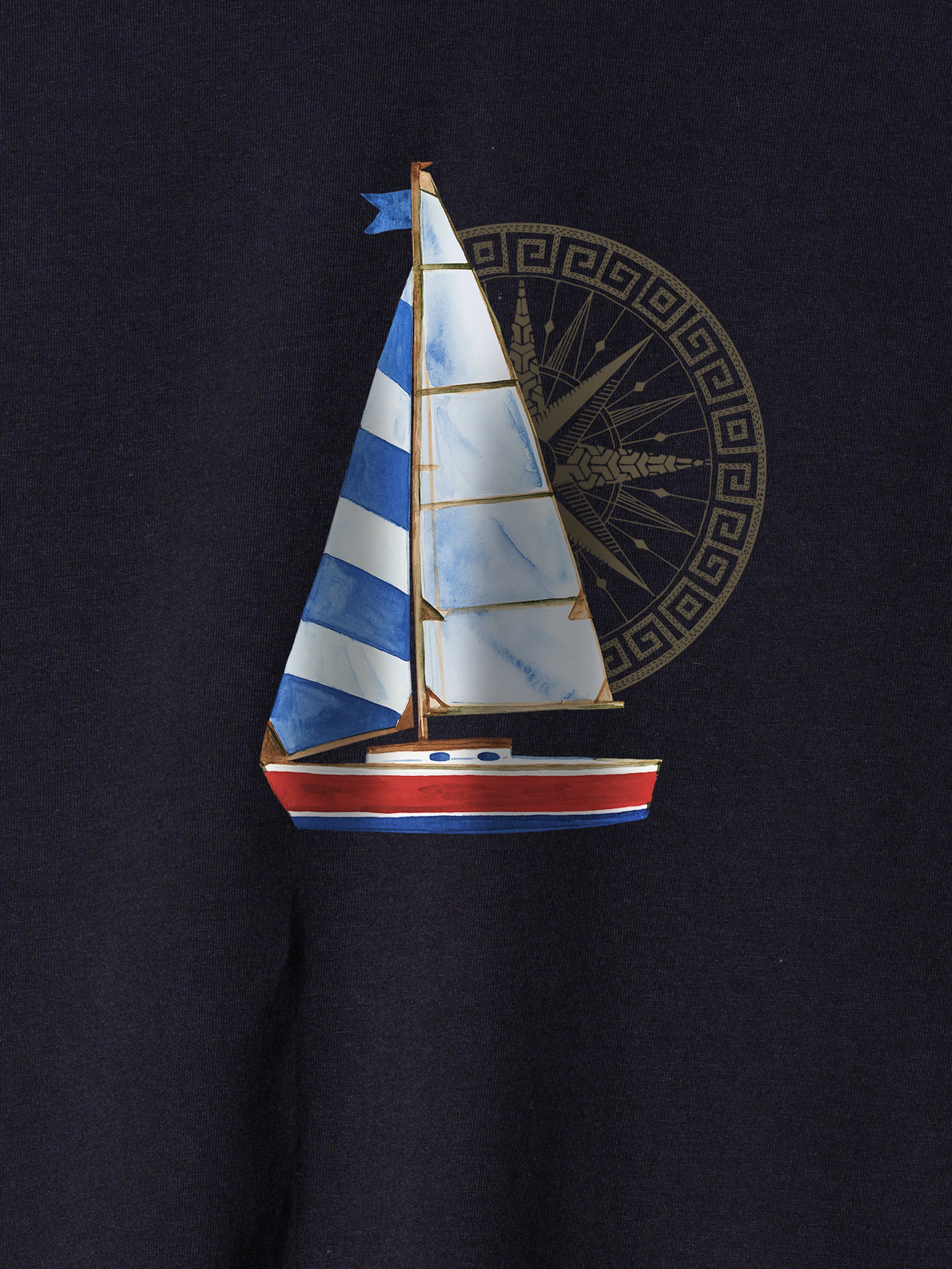 Sailing boat & Compass - T-Shirts