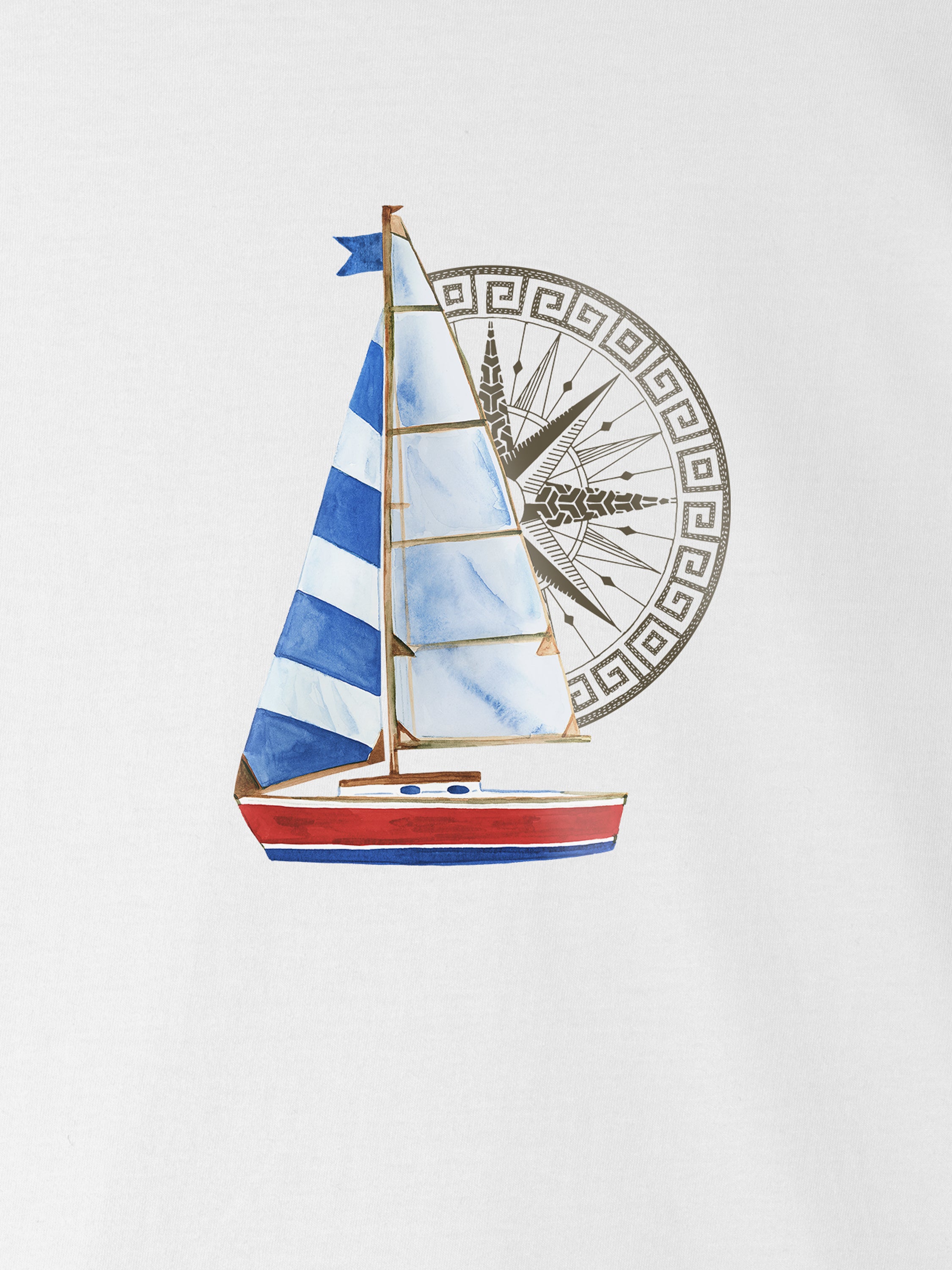 Sailing boat & Compass - T-Shirts