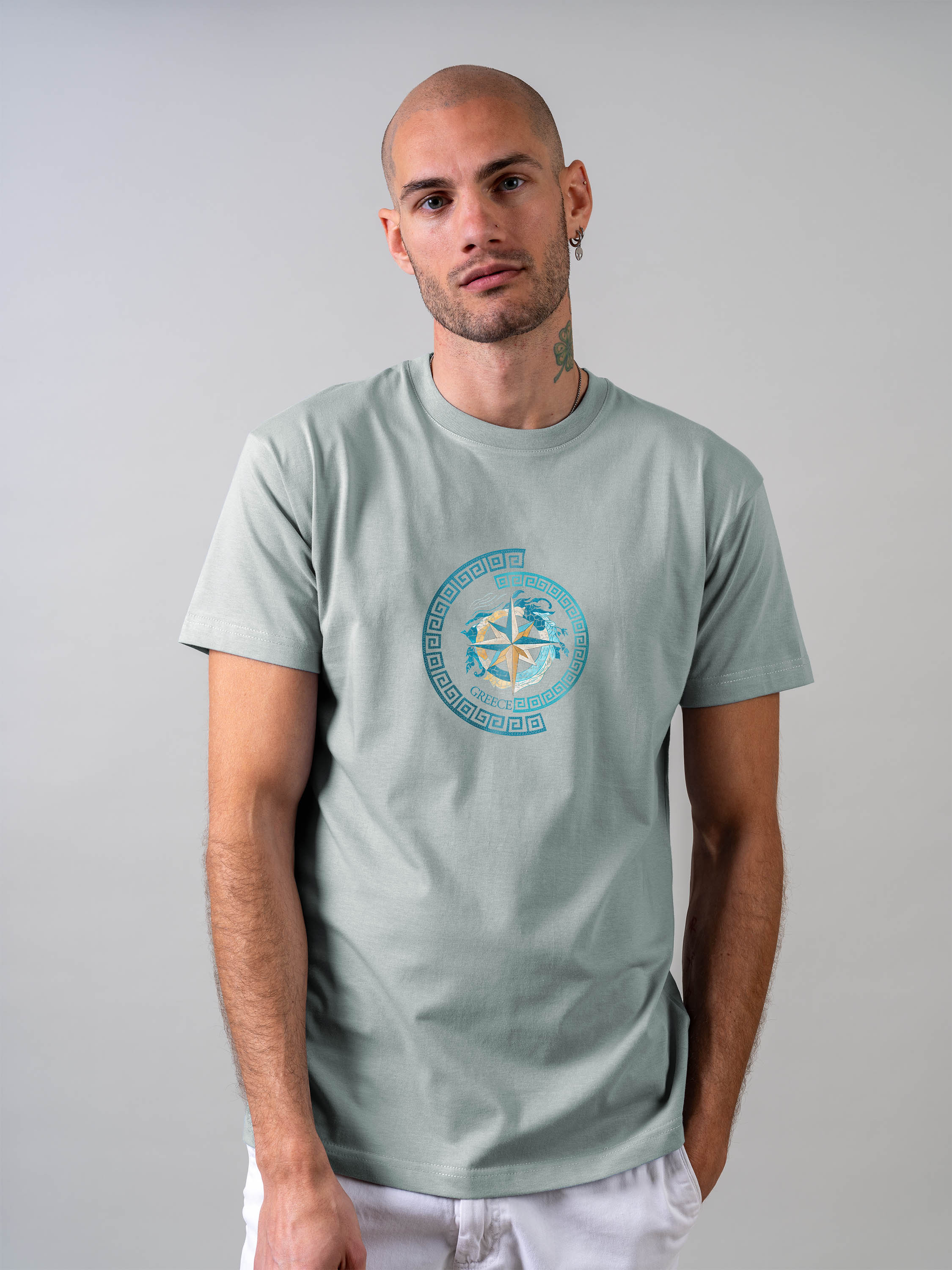 Greek Compass and key pattern - T-Shirts