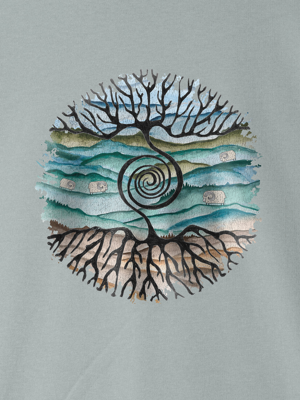 Tree rooted in Cretan landscape - T-Shirts