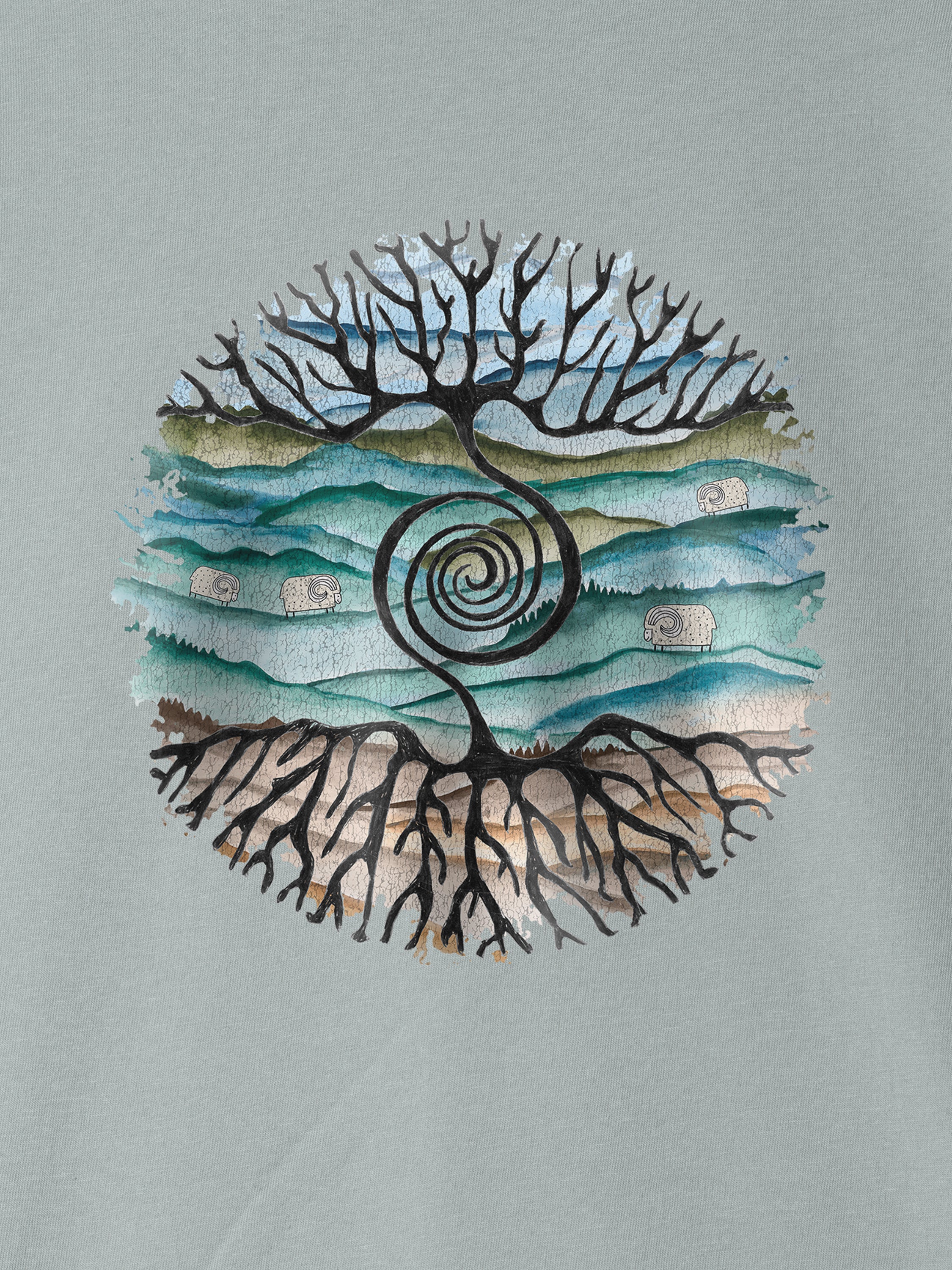 Tree rooted in Cretan landscape - T-Shirts