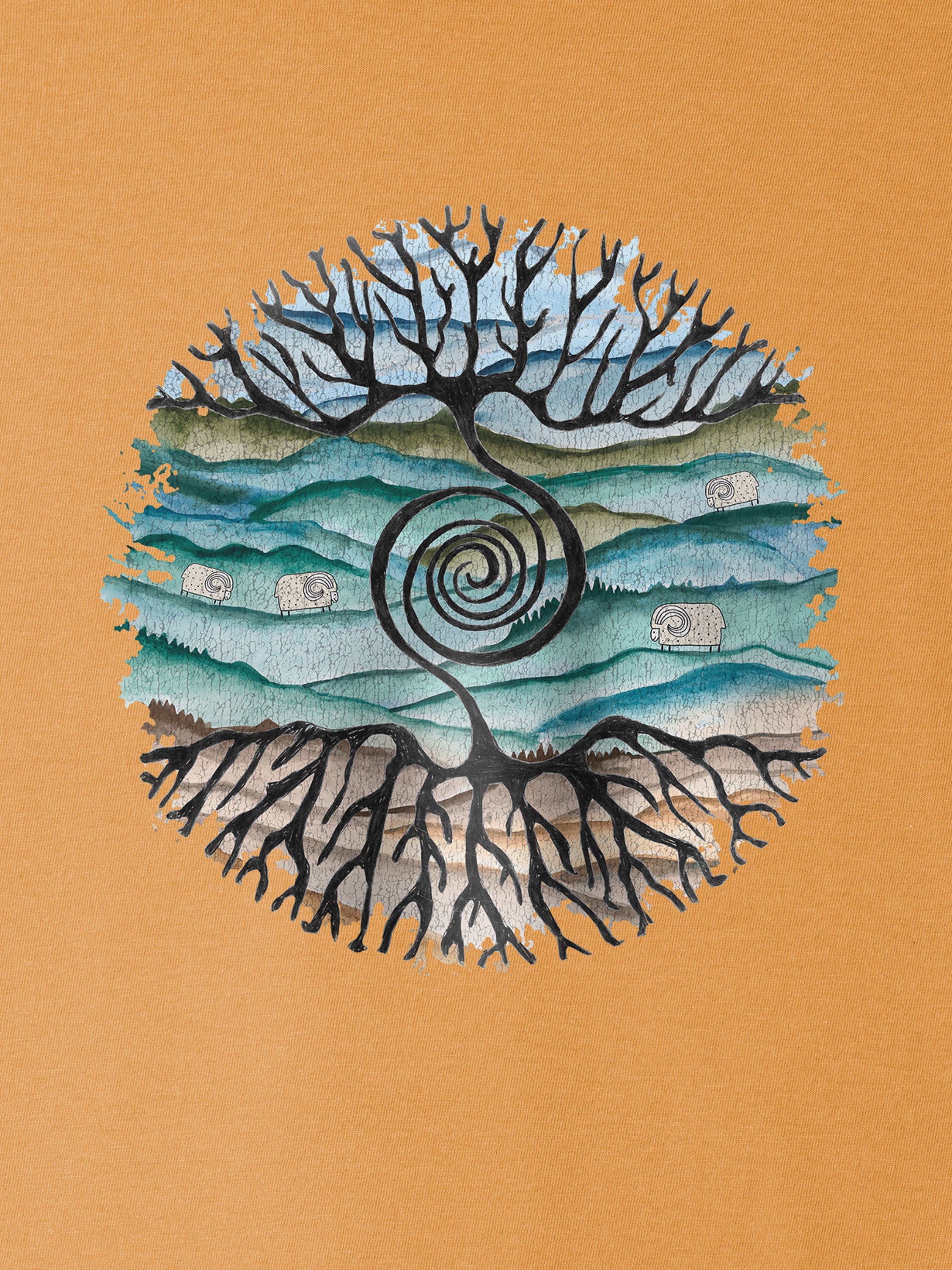 Tree rooted in Cretan landscape - T-Shirts
