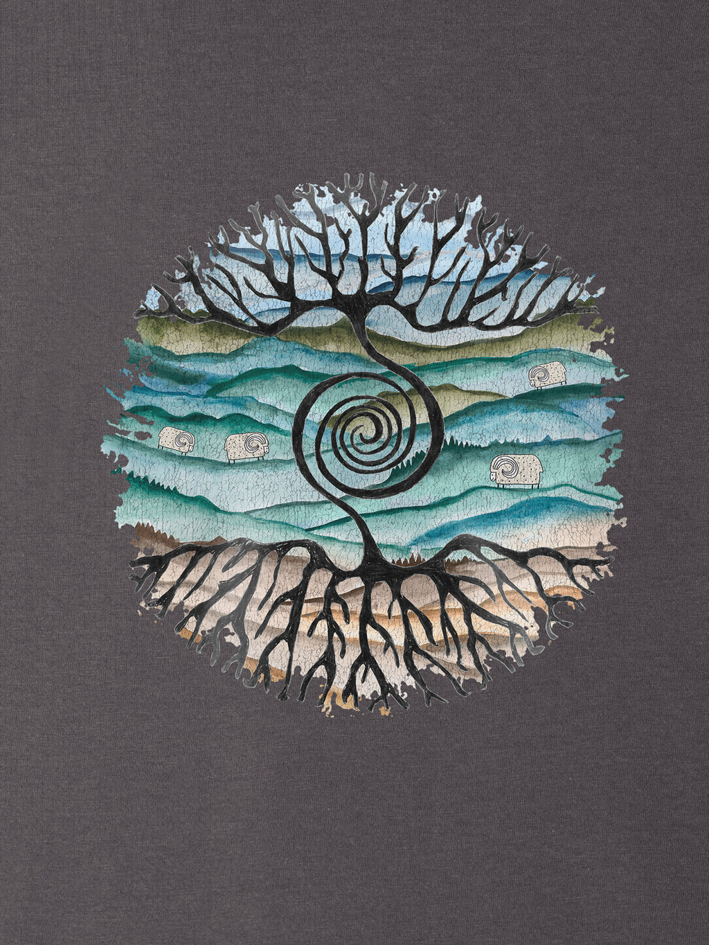 Tree rooted in Cretan landscape - T-Shirts