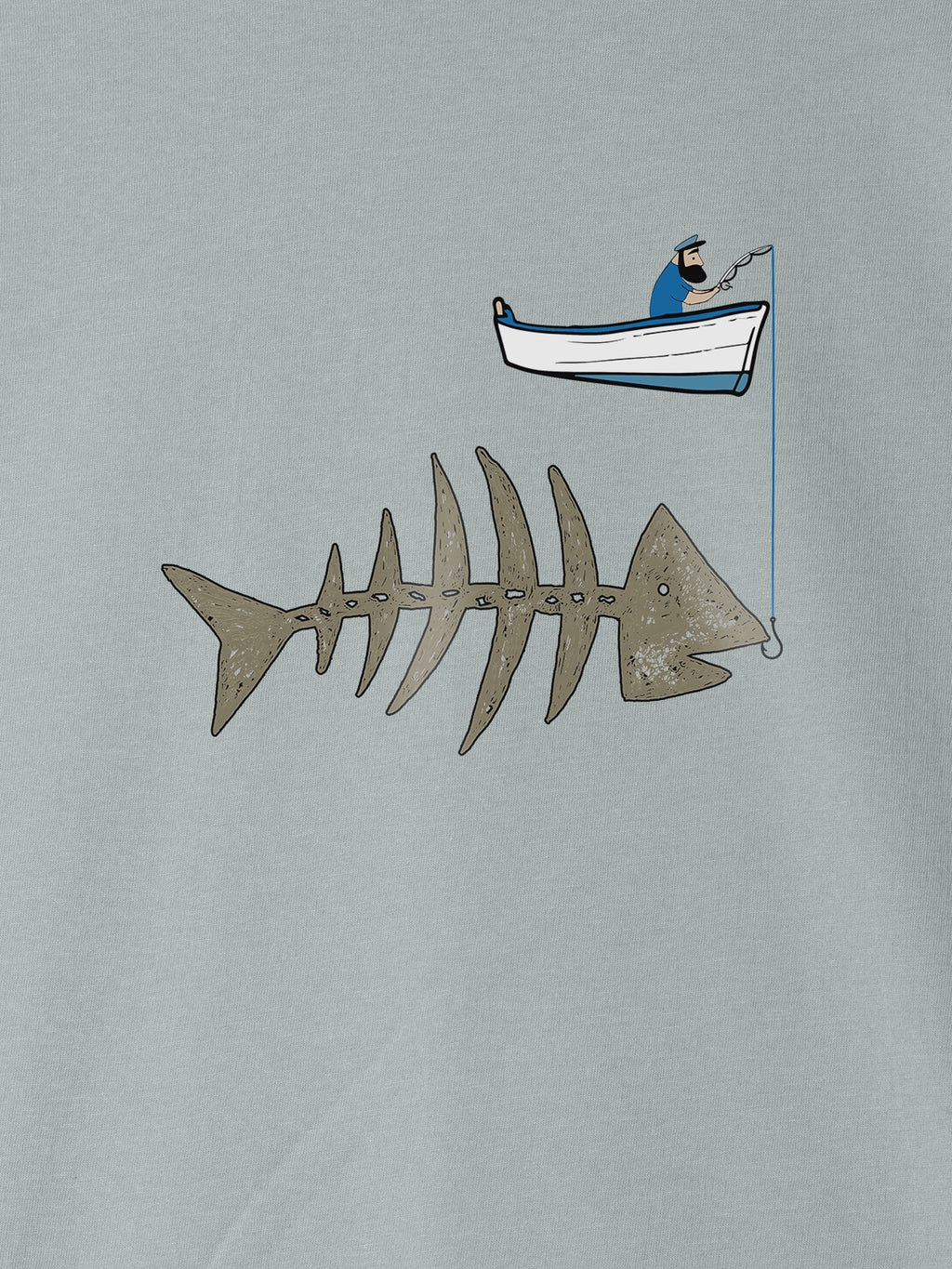 Fishing boat & Fishbone - T-Shirts