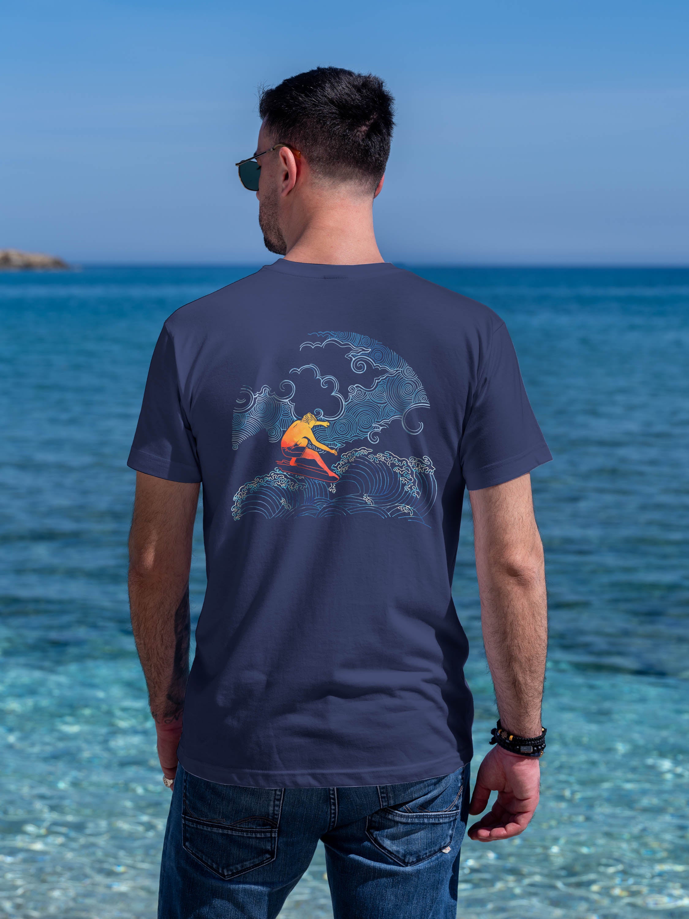 Rising Wave Surfer - T-Shirts
