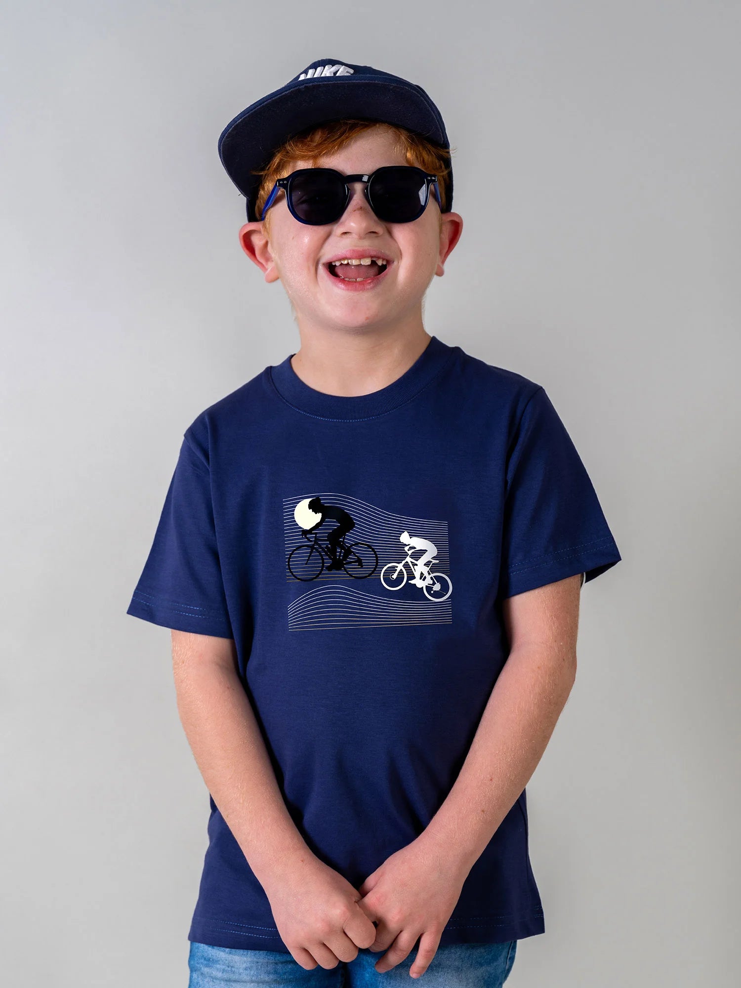 Cyclists Under the Moon - T-Shirts