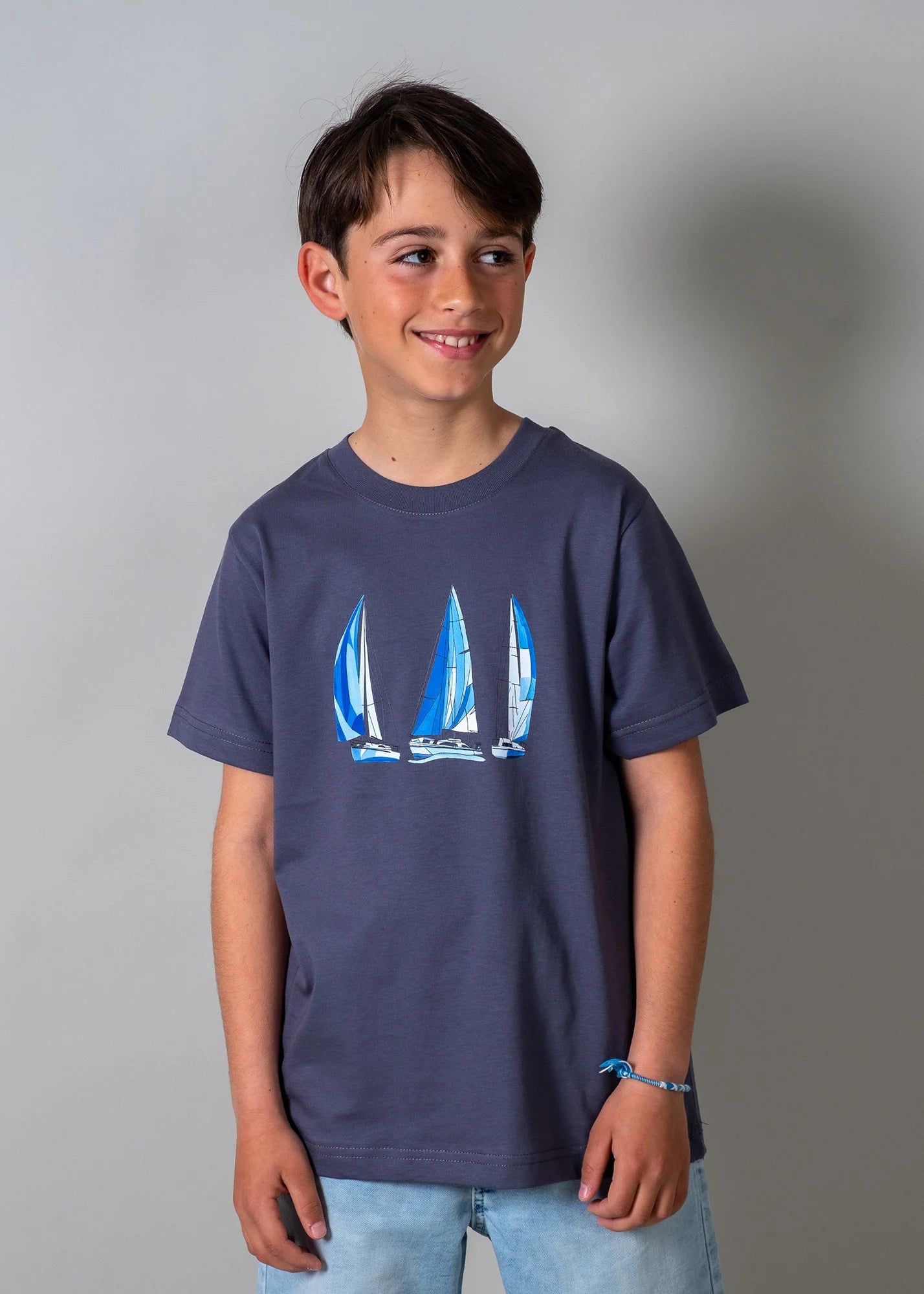 Triple Blue Sailboats - T-Shirts