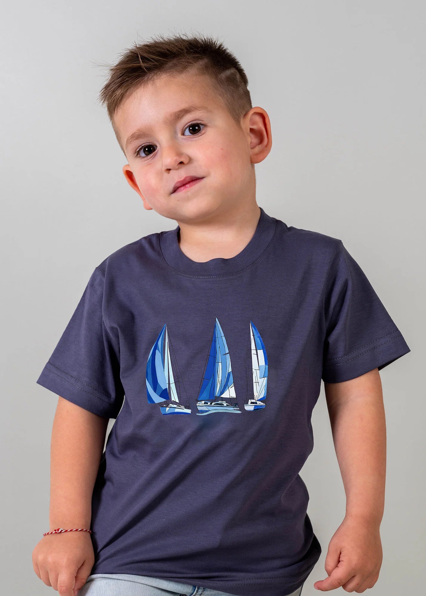 Triple Blue Sailboats - T-Shirts