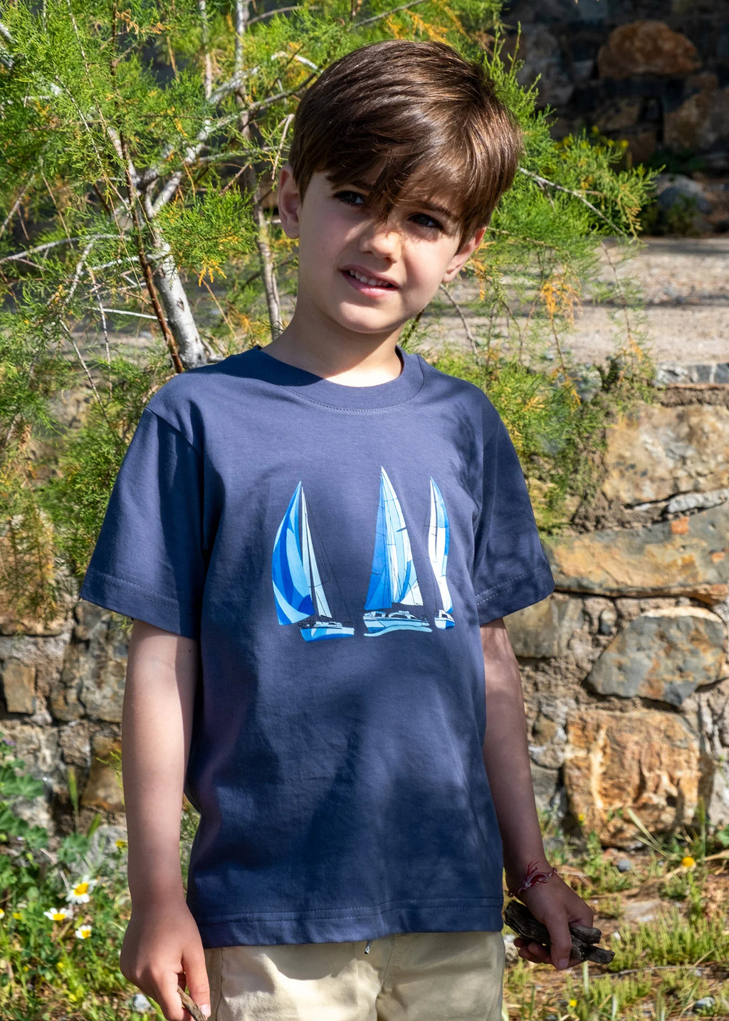 Triple Blue Sailboats - T-Shirts