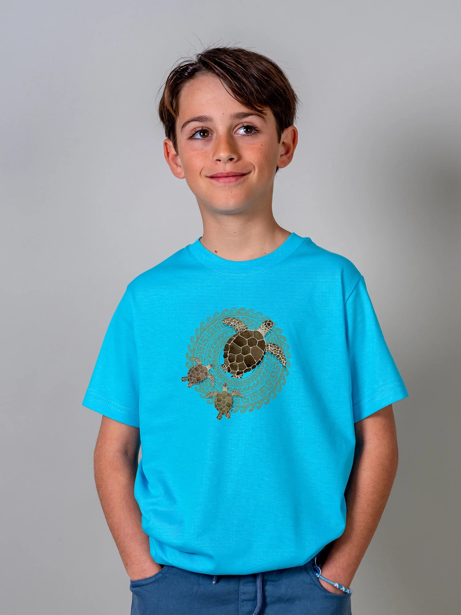 Turtle Family & Ancient Patterns - T-Shirts