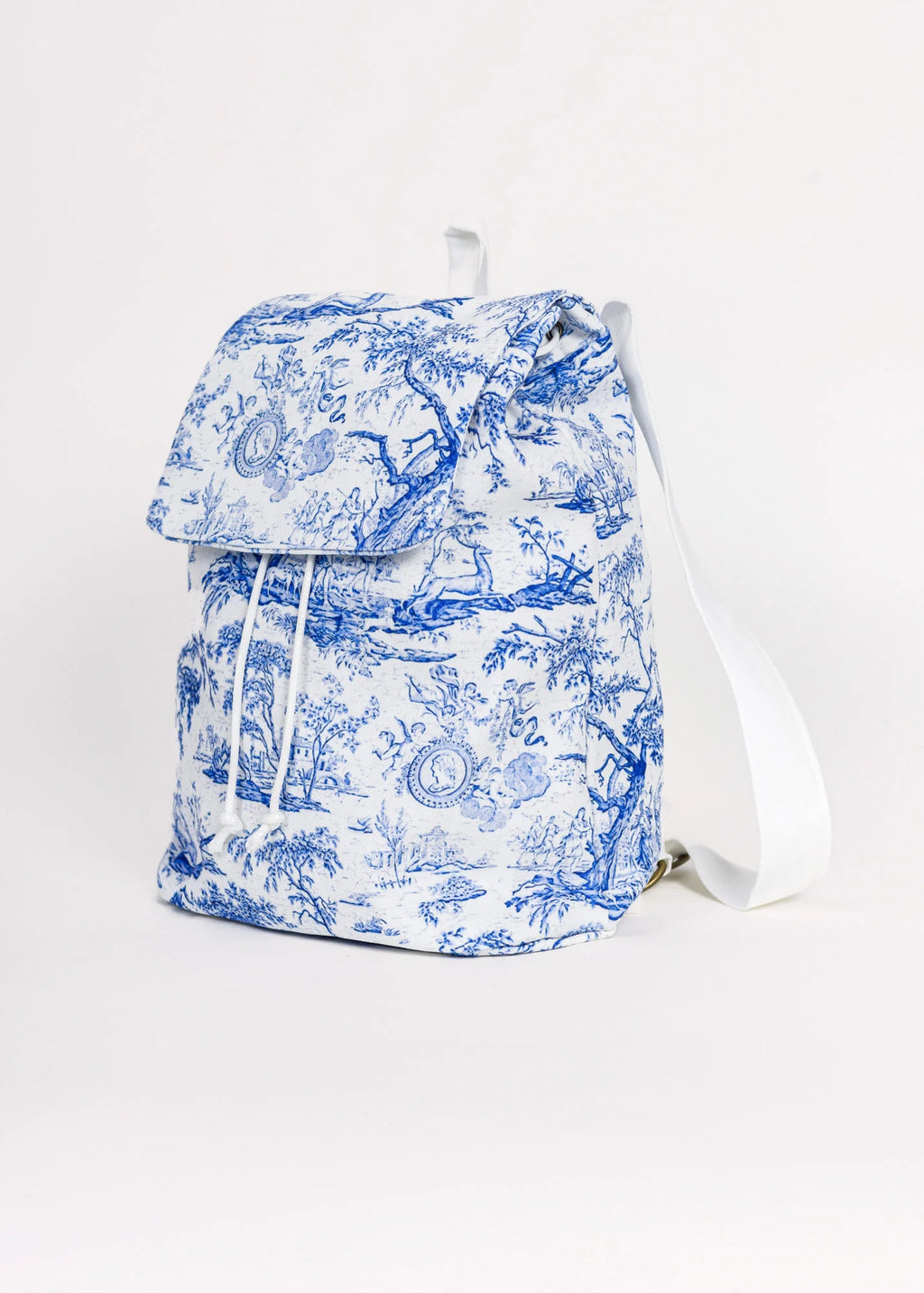 Blue Gravure Patterns - Canvas - Backpacks