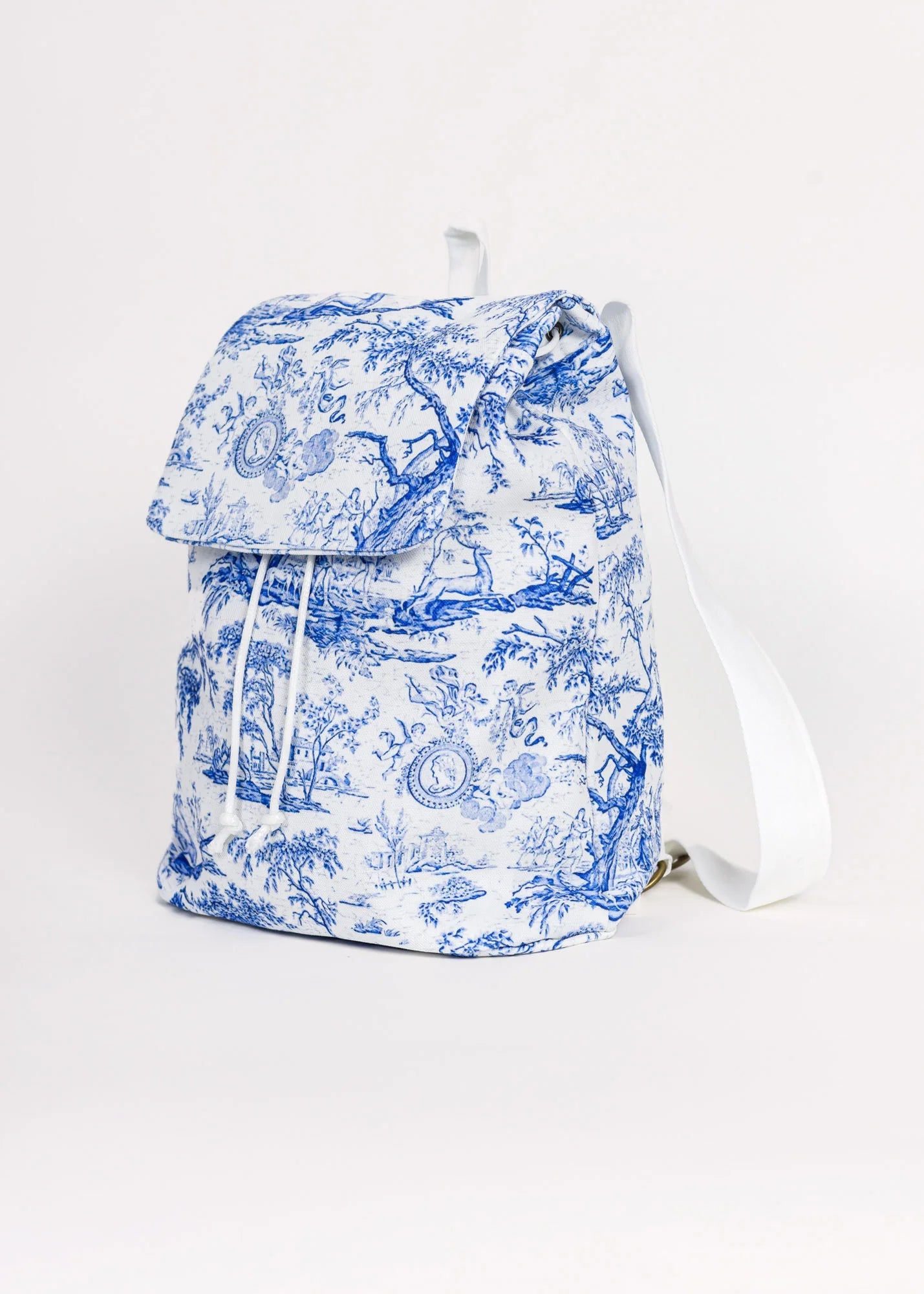 Blue Gravure Patterns - Canvas - Backpacks