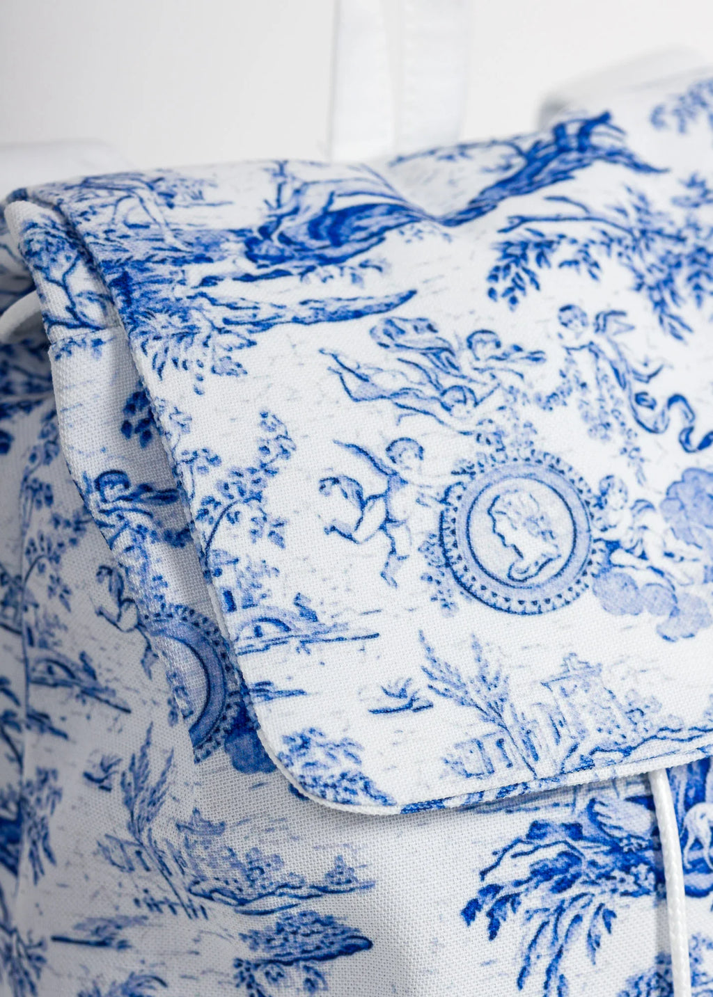 Blue Gravure Patterns - Canvas - Backpacks