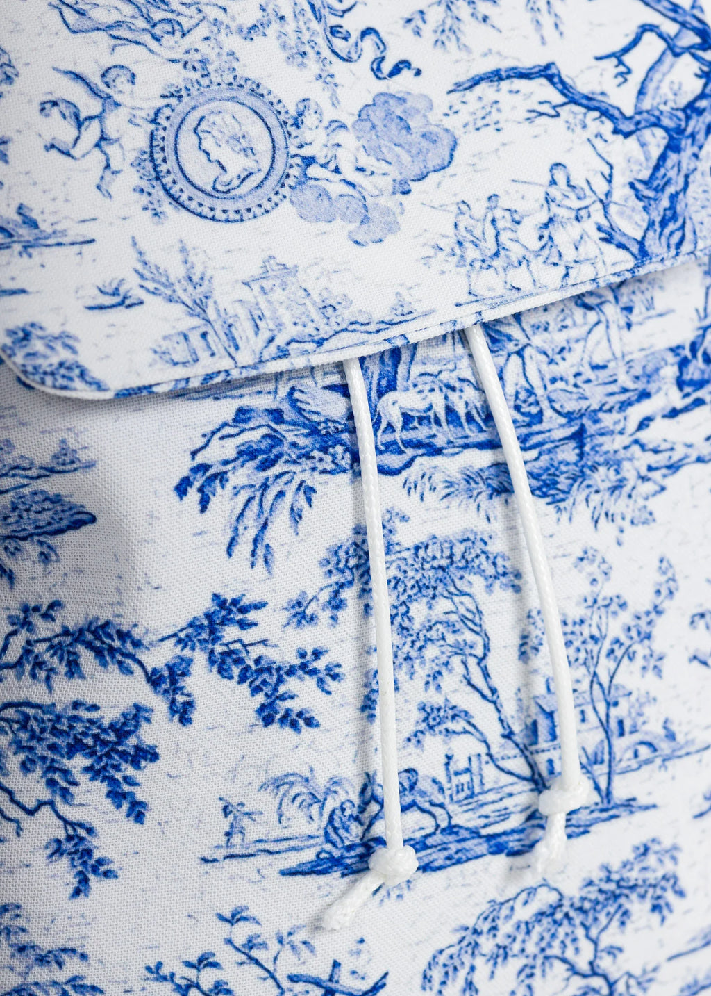 Blue Gravure Patterns - Canvas - Backpacks