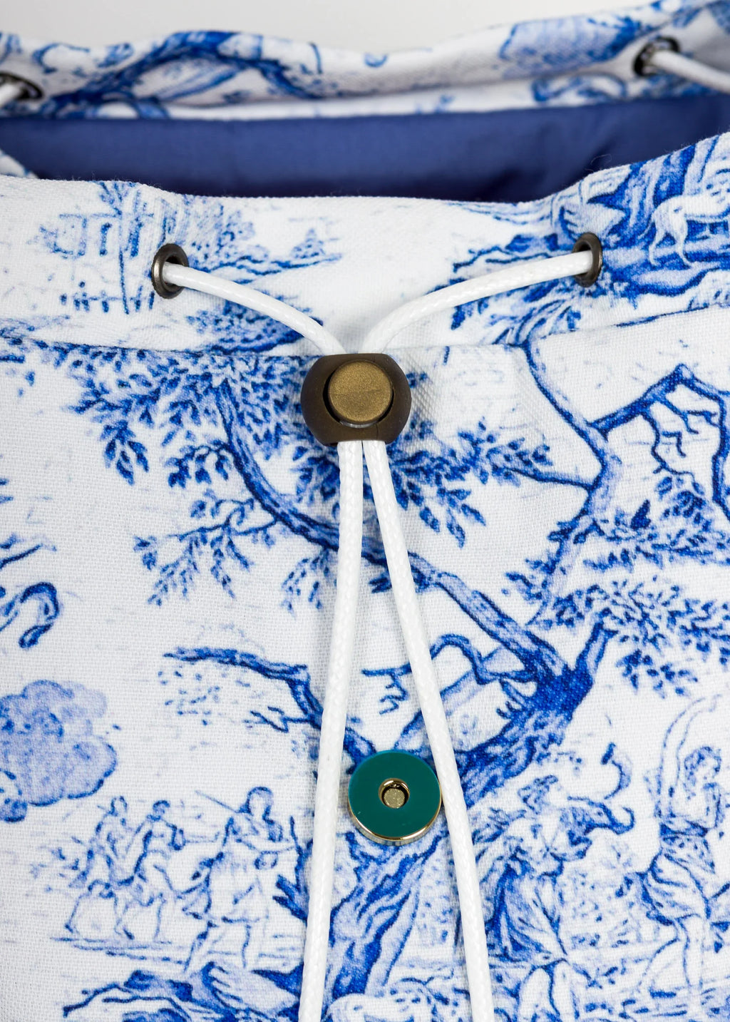 Blue Gravure Patterns - Canvas - Backpacks