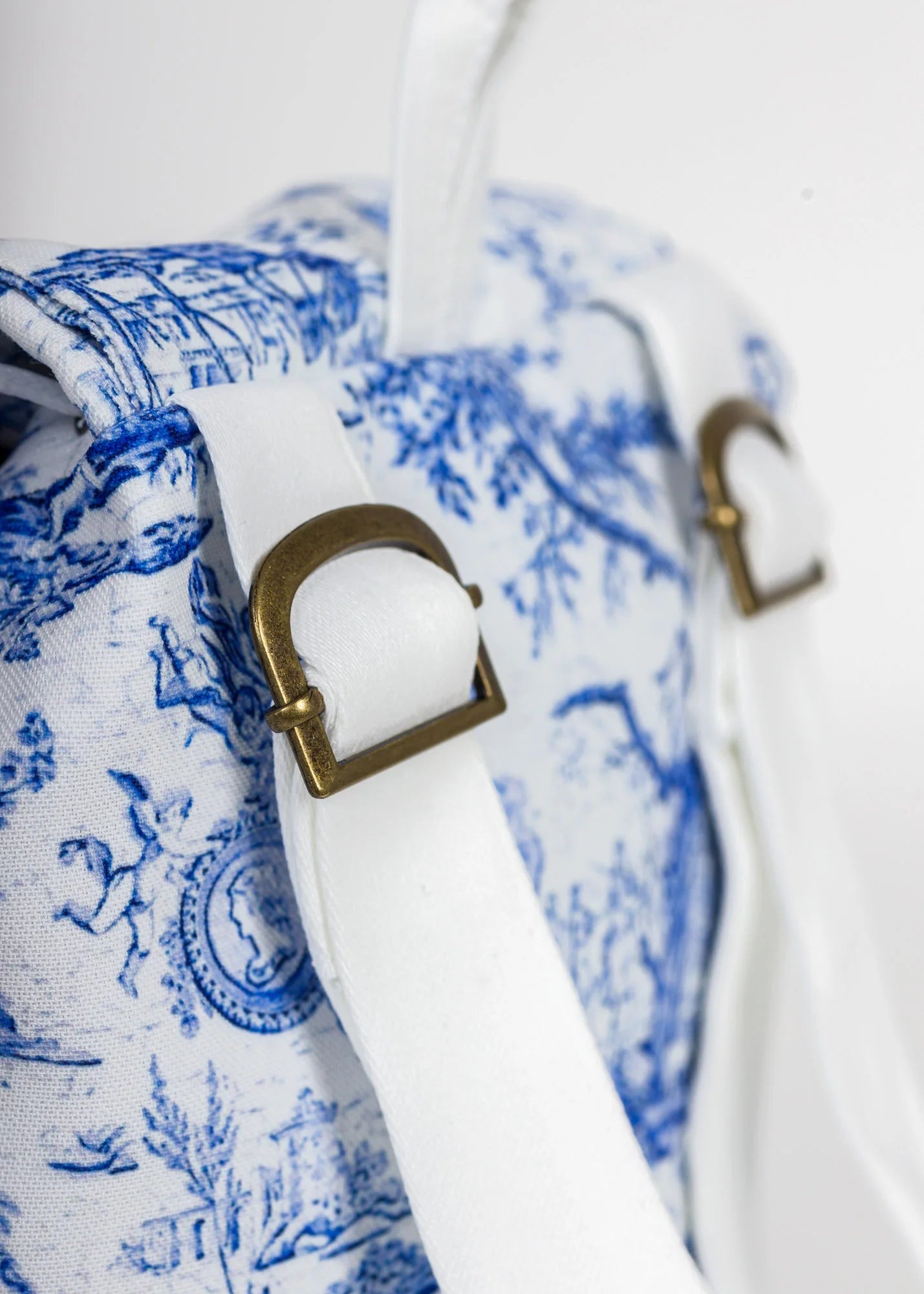 Blue Gravure Patterns - Canvas - Backpacks