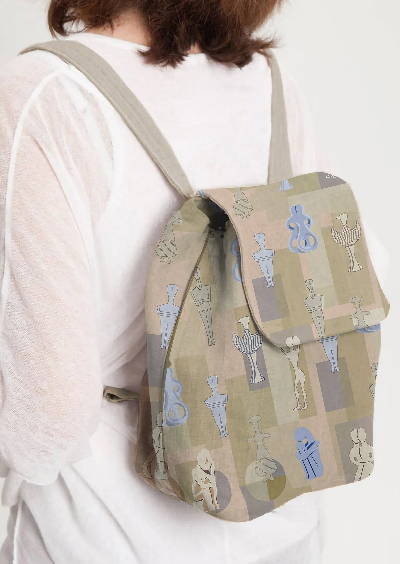 Cycladic Figures - Canvas - Backpacks