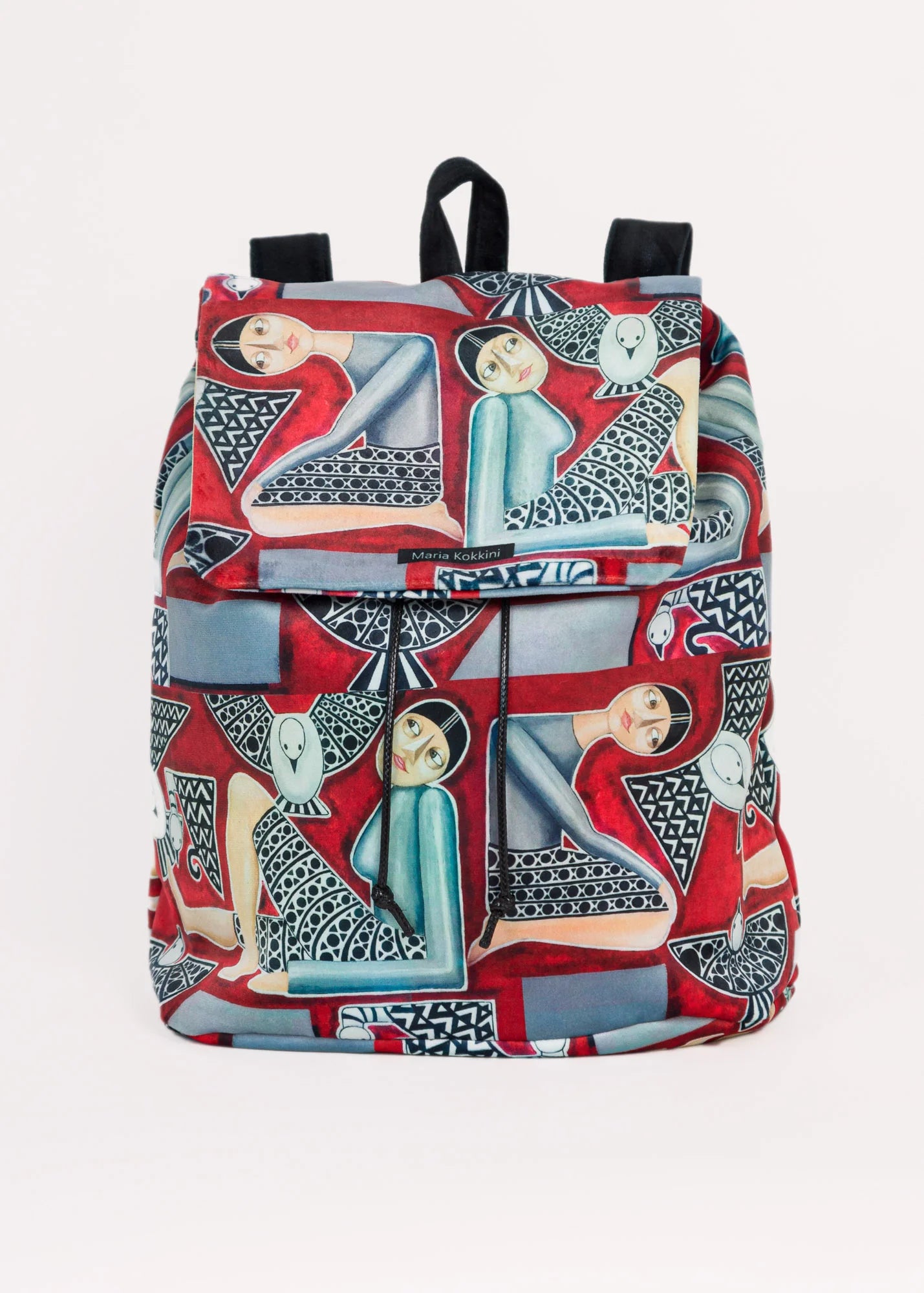 Maria Kokkini - People and Birds - Velvet - Backpacks