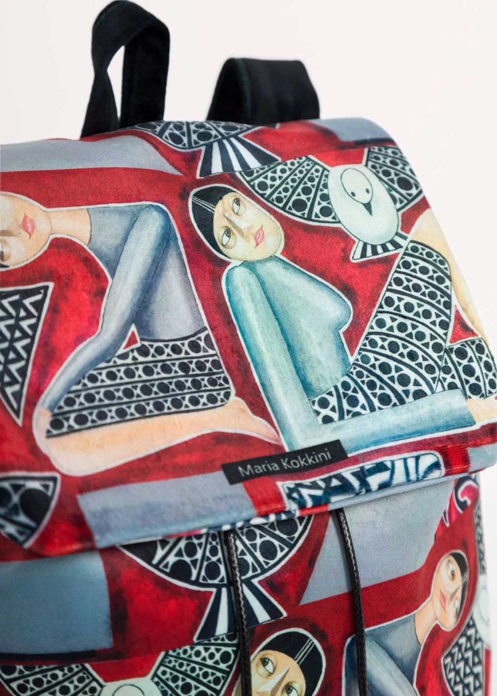 Maria Kokkini - People and Birds - Velvet - Backpacks