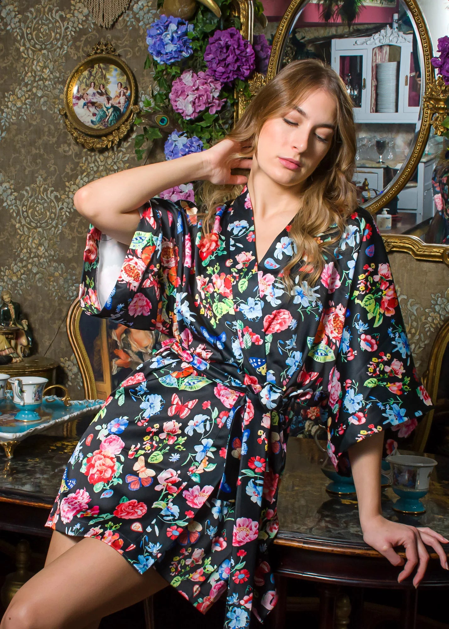 Handpainted Florals - Kimono