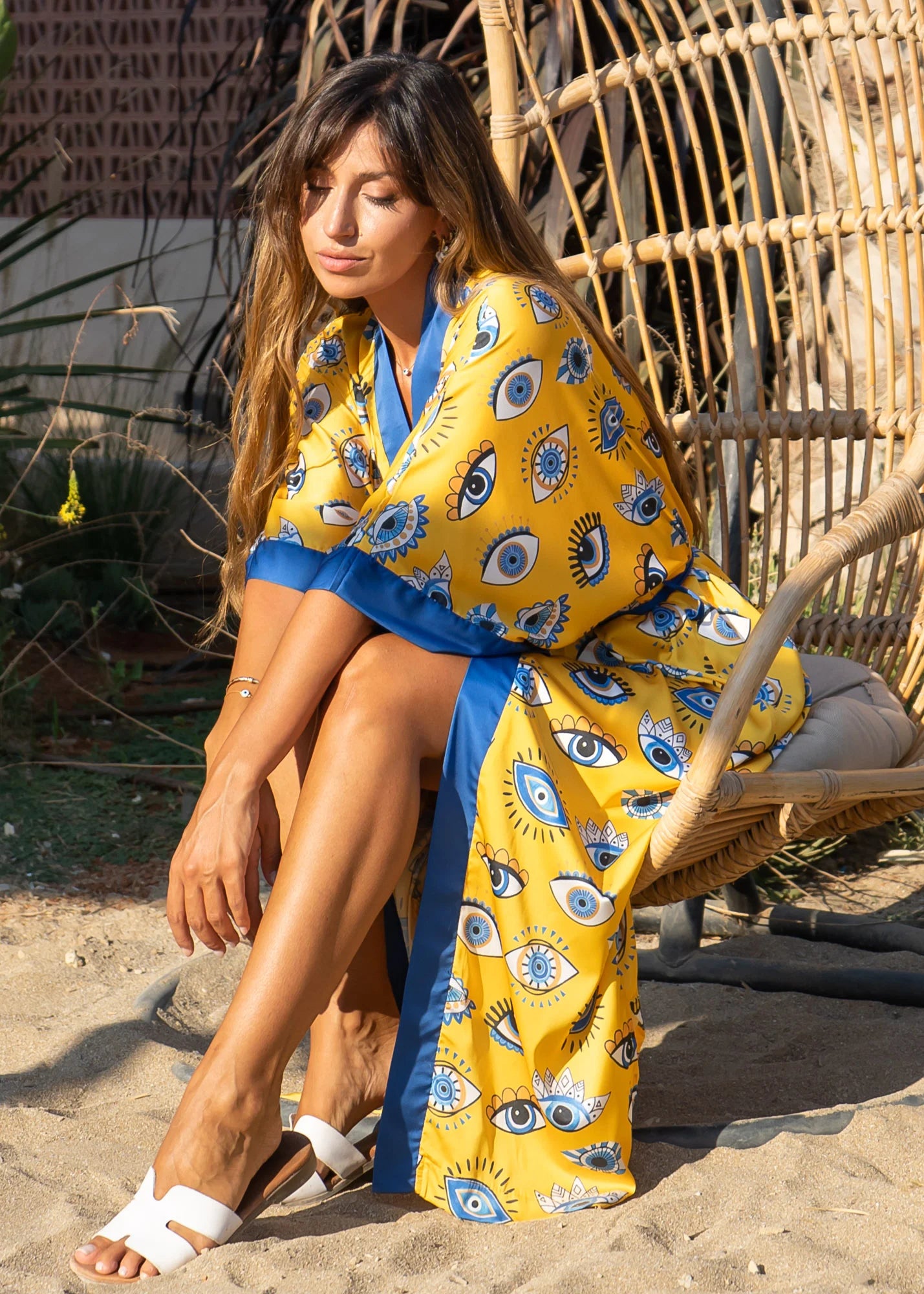 Yellow Lucky Eye - Kimono