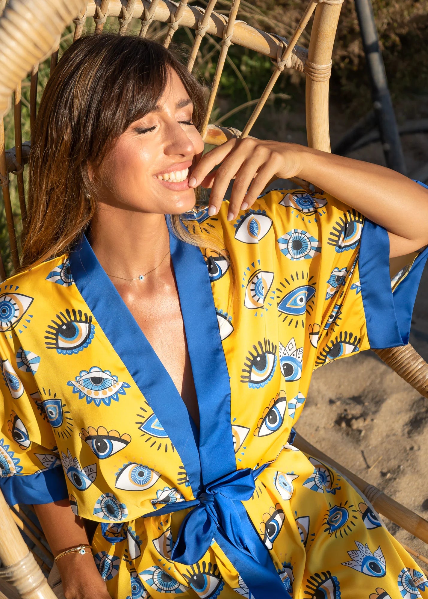 Yellow Lucky Eye - Kimono
