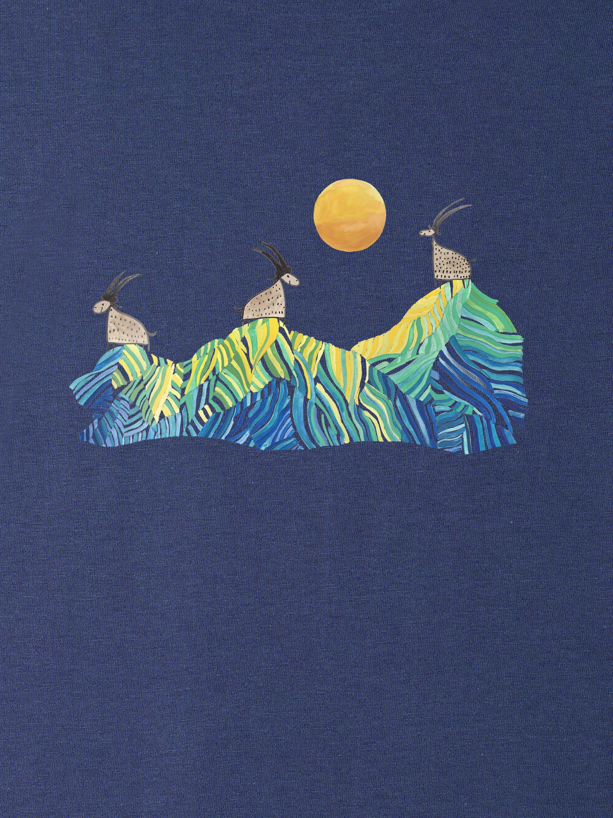 Cretan goats on a jagged ridge - Stonewashed T-Shirts