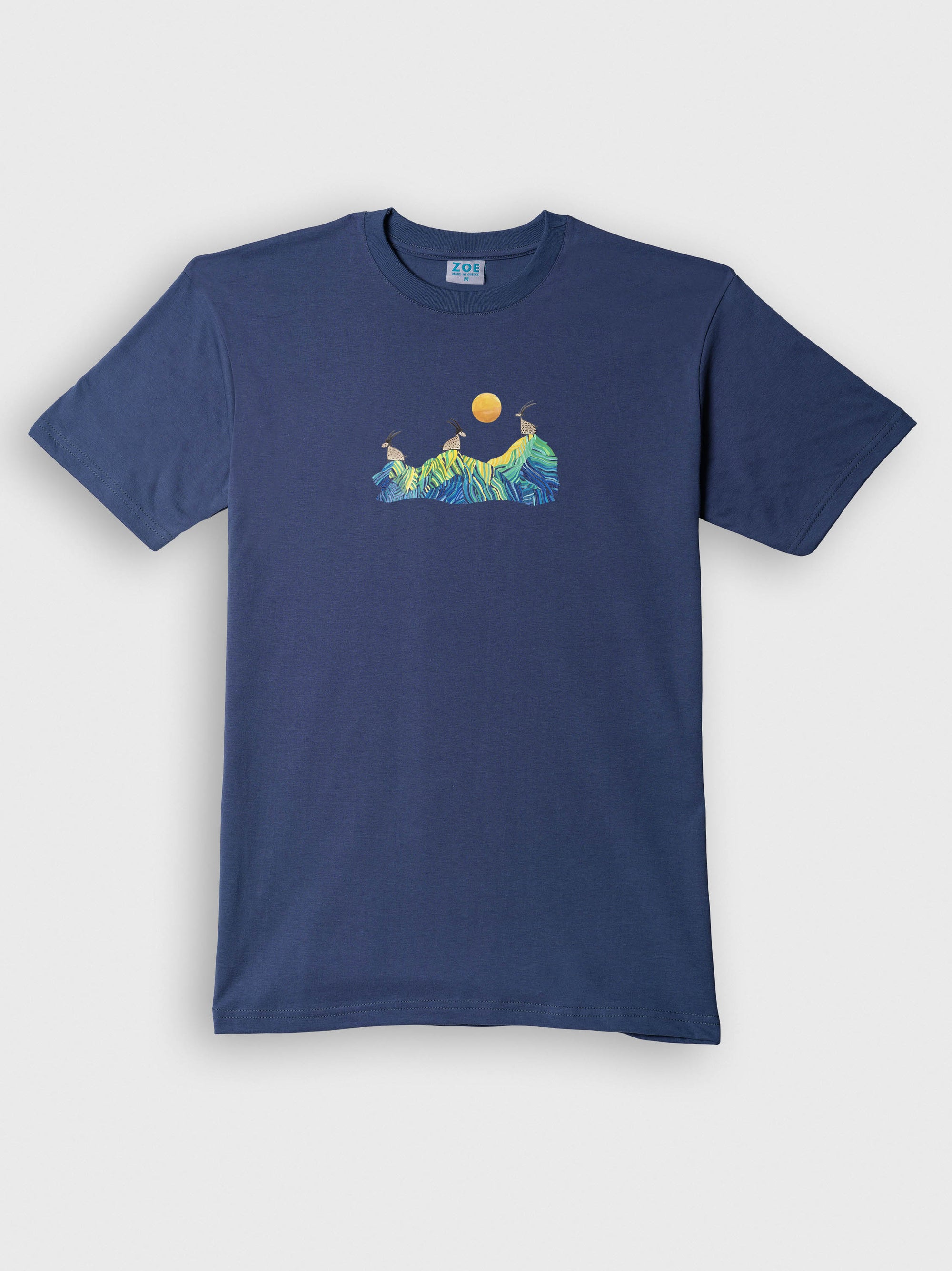 Cretan goats on a jagged ridge - Stonewashed T-Shirts