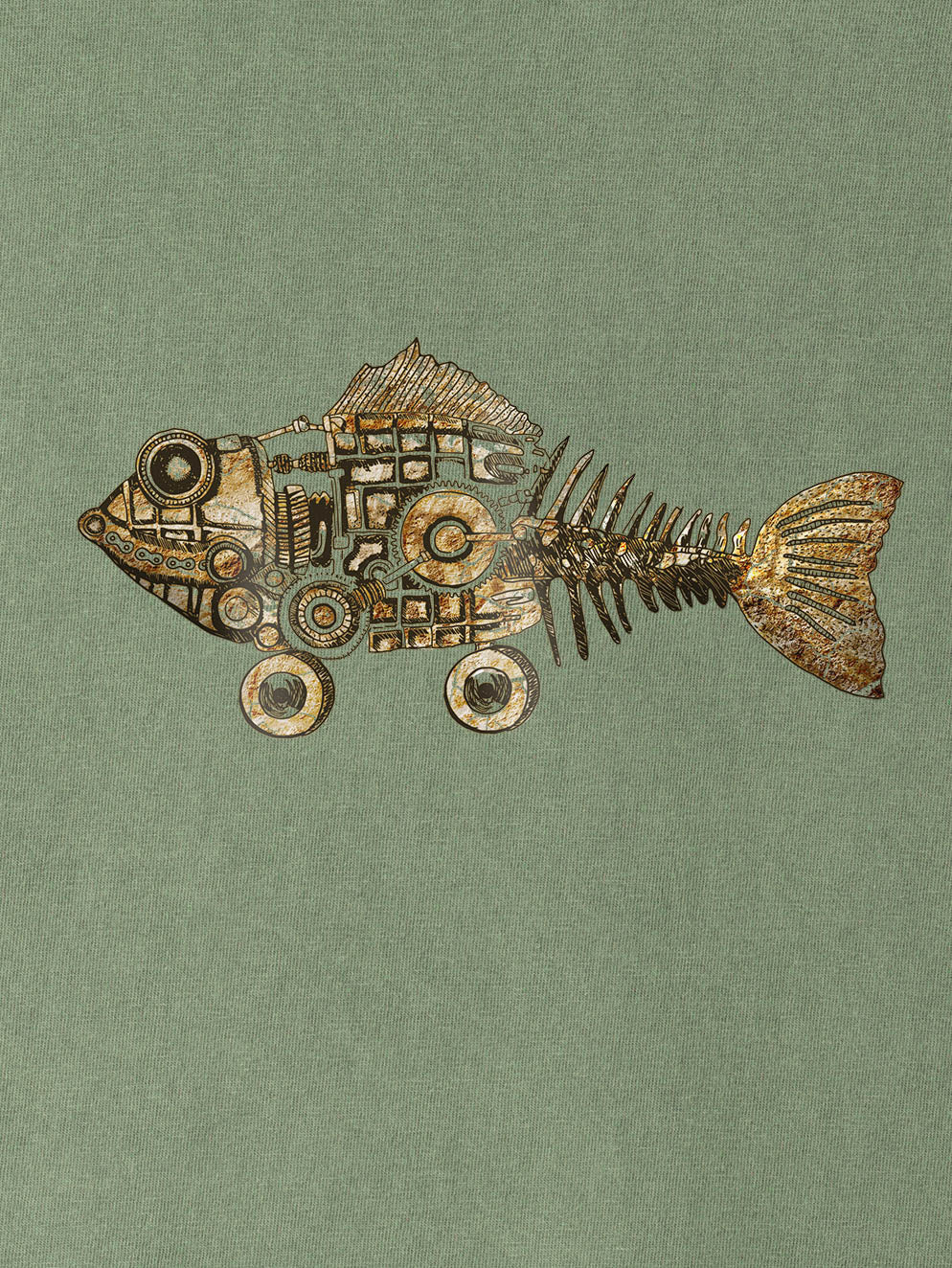 Golden gears of the Deep - Stonewashed T-Shirts
