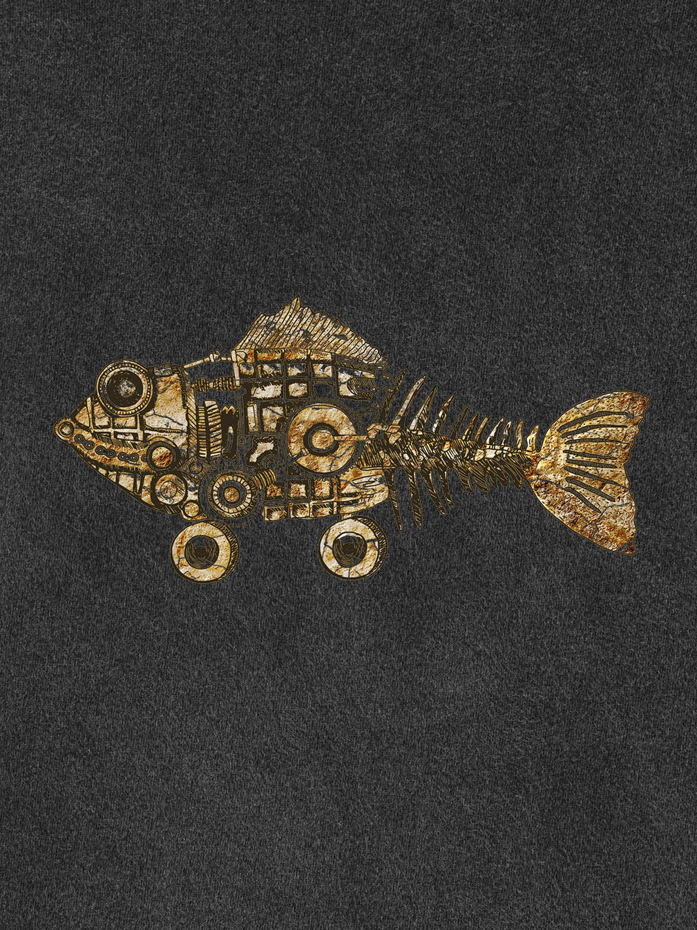 Golden gears of the Deep - Stonewashed T-Shirts