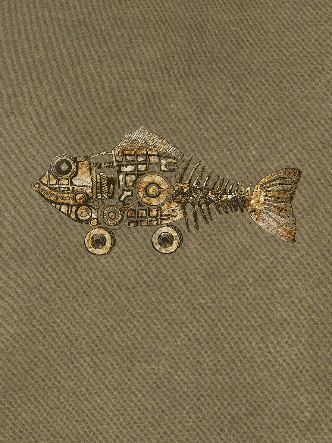 Golden gears of the Deep - Stonewashed T-Shirts