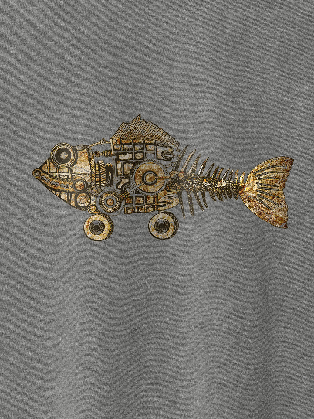 Golden gears of the Deep - Stonewashed T-Shirts
