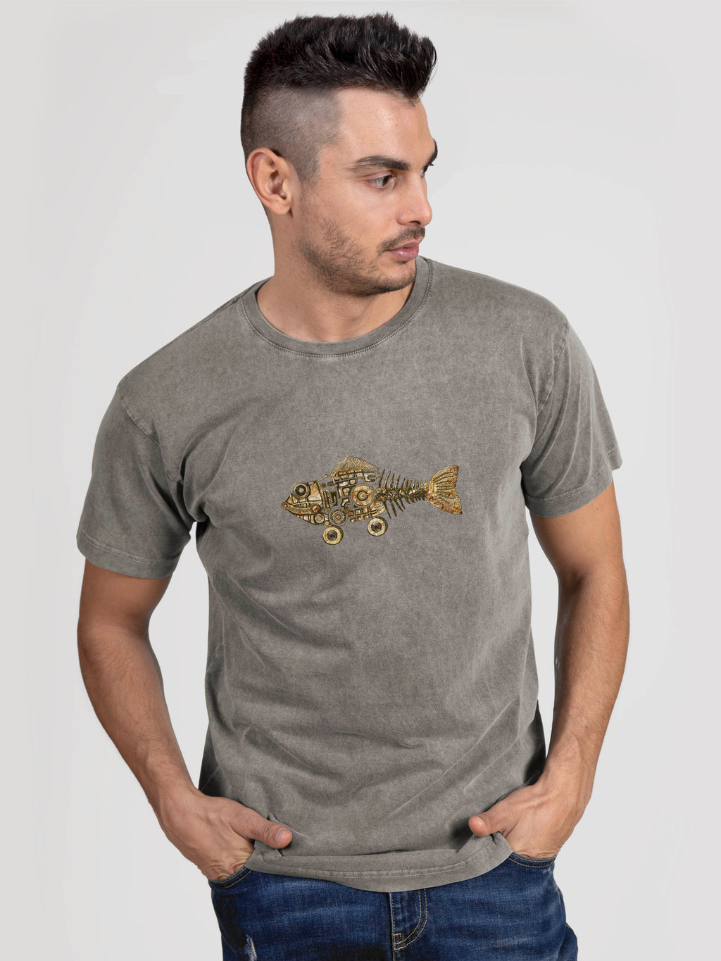 Golden gears of the Deep - Stonewashed T-Shirts