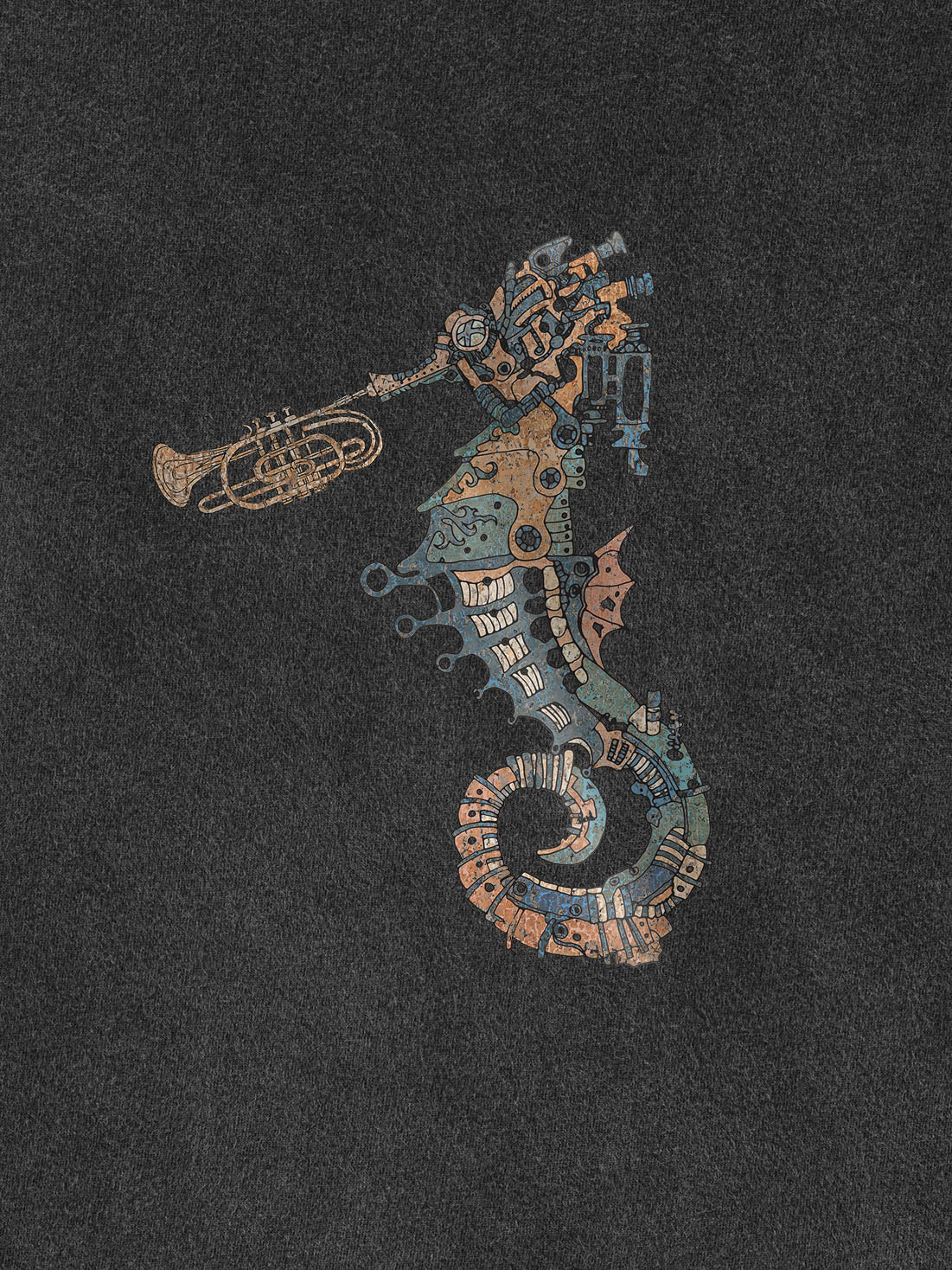 Ballad of the mechanical seahorse - Stonewashed T-Shirts