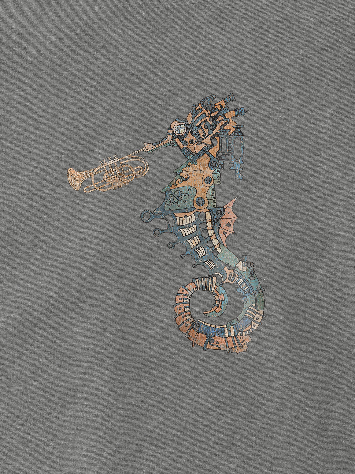 Ballad of the mechanical seahorse - Stonewashed T-Shirts