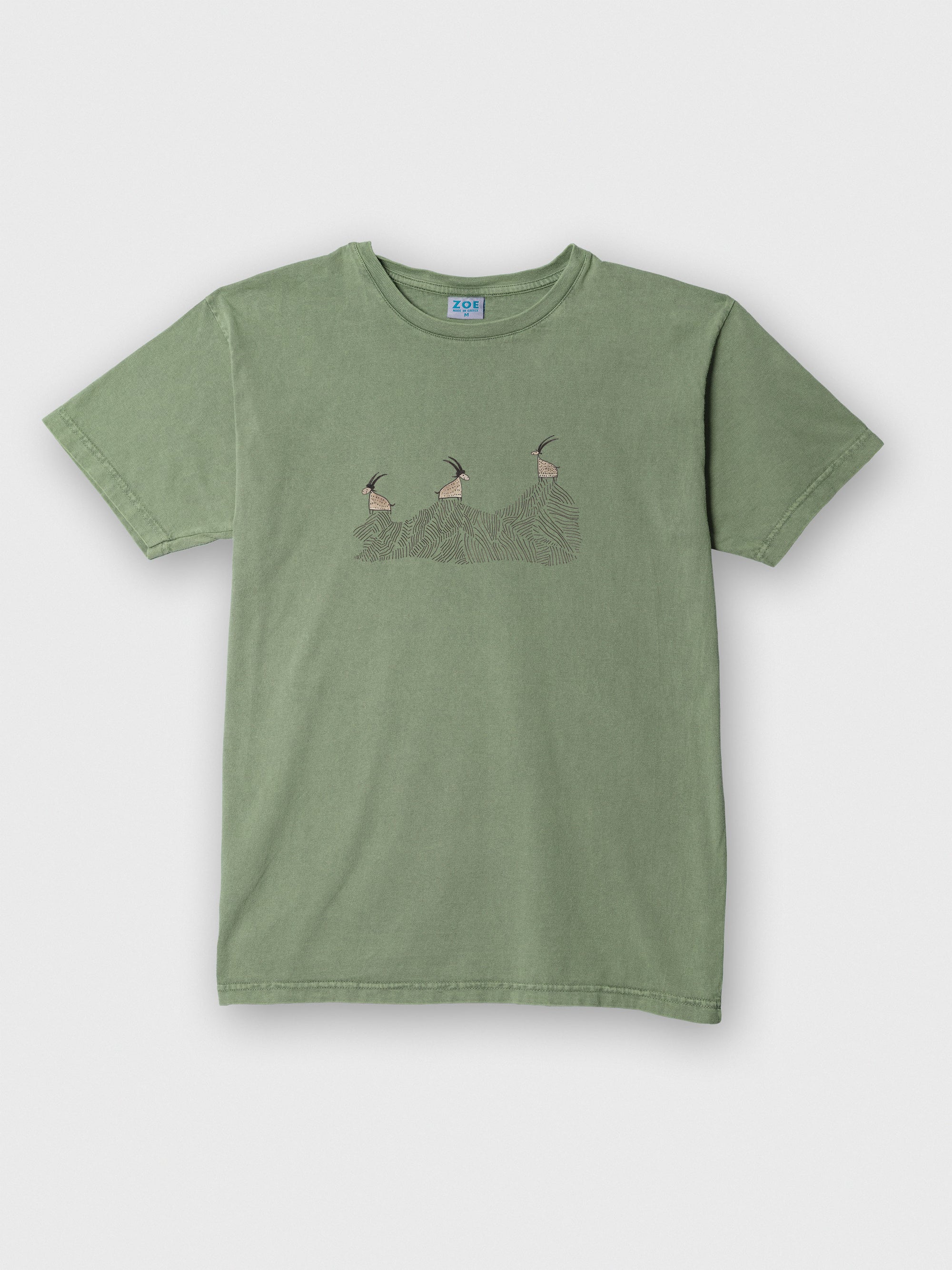 Cretan goats on a jagged ridge - Stonewashed T-Shirts