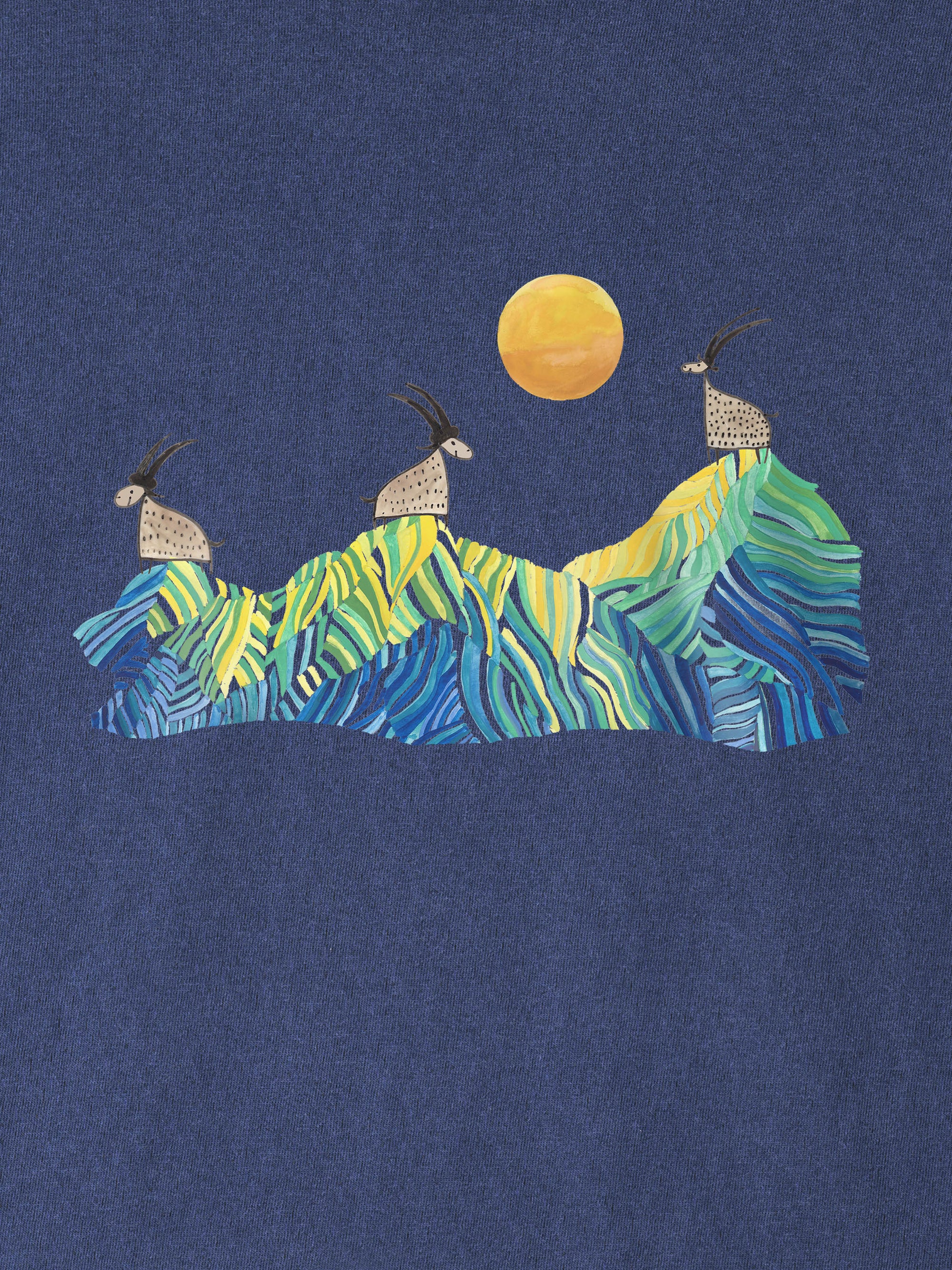 Cretan goats on a jagged ridge - Stonewashed T-Shirts