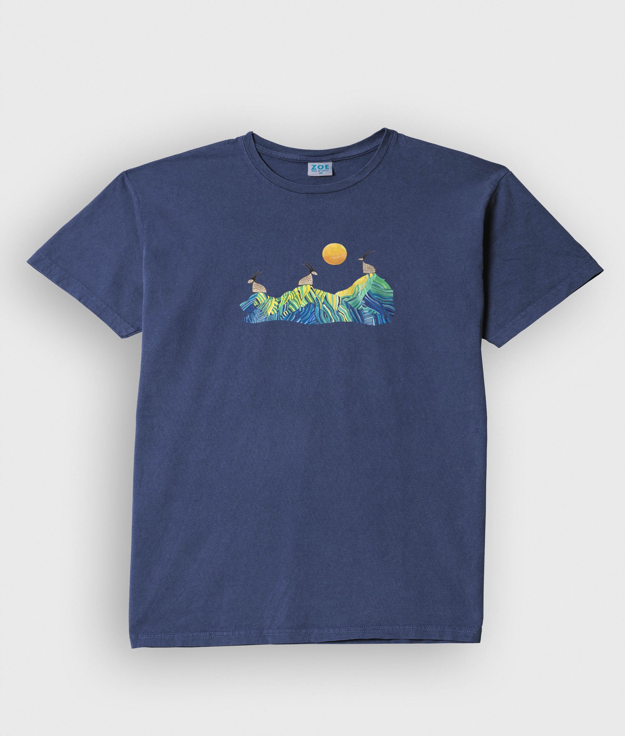 Cretan goats on a jagged ridge - Stonewashed T-Shirts