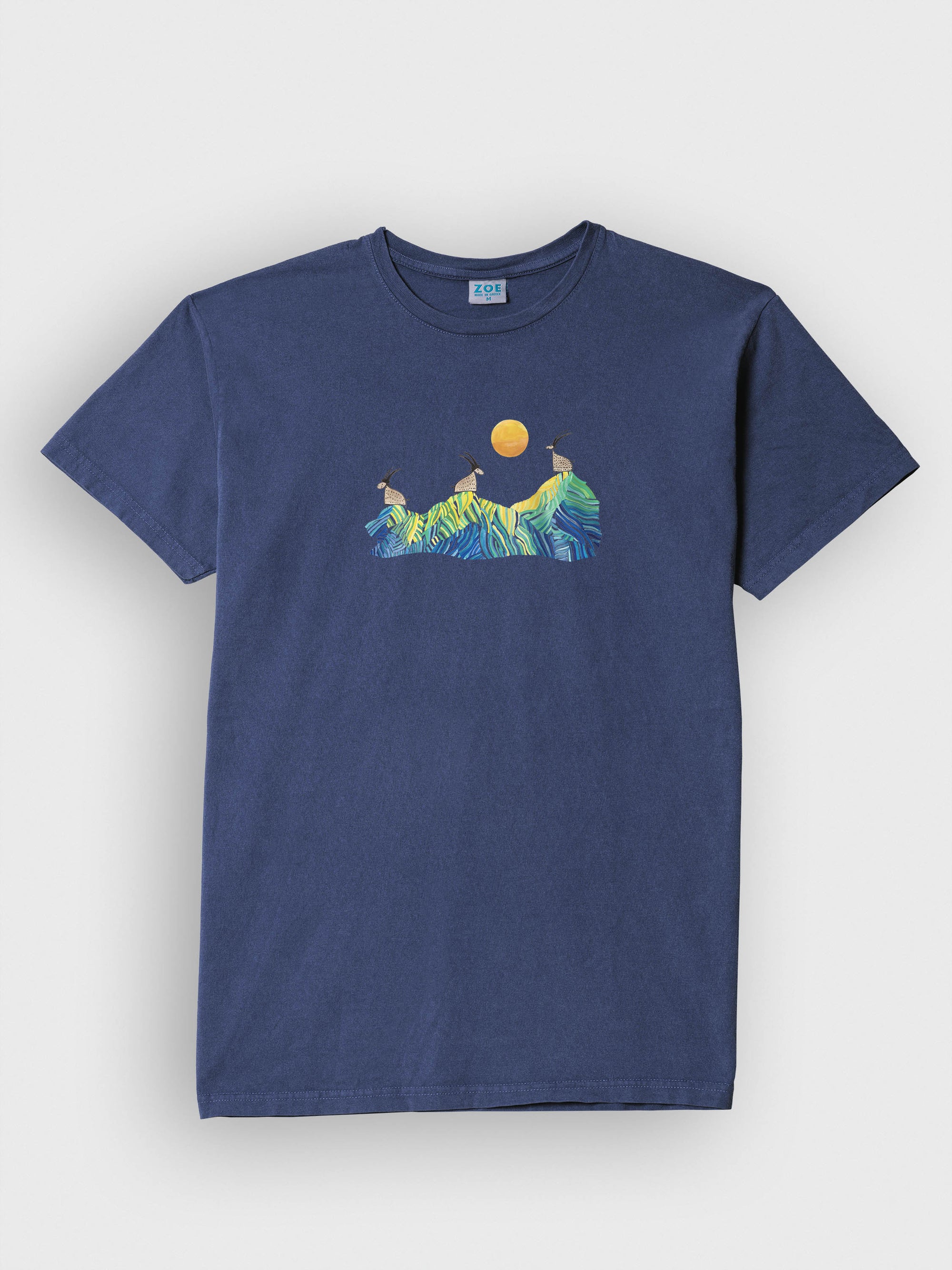 Cretan goats on a jagged ridge - Stonewashed T-Shirts
