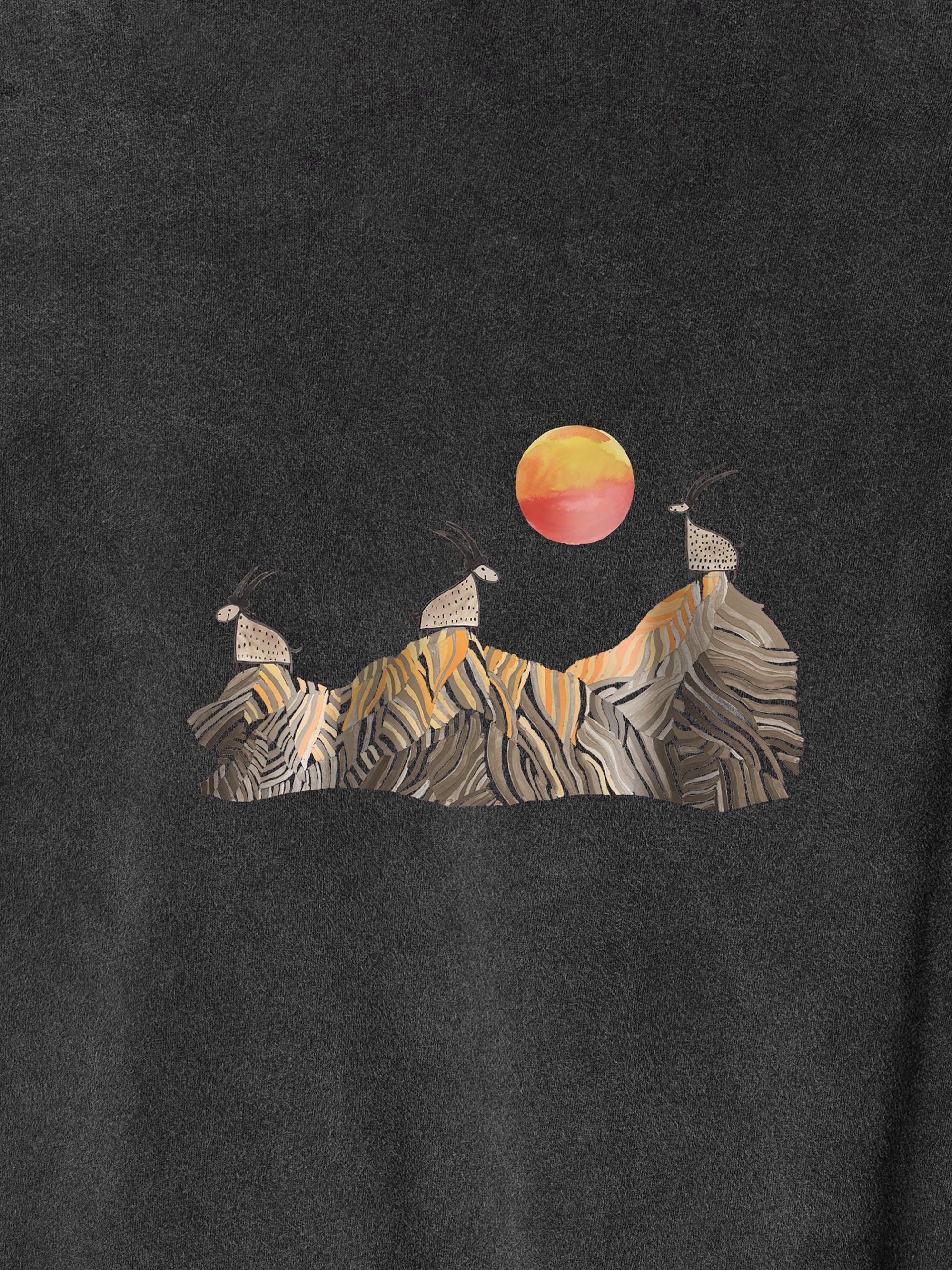 Cretan goats on a jagged ridge - Stonewashed T-Shirts