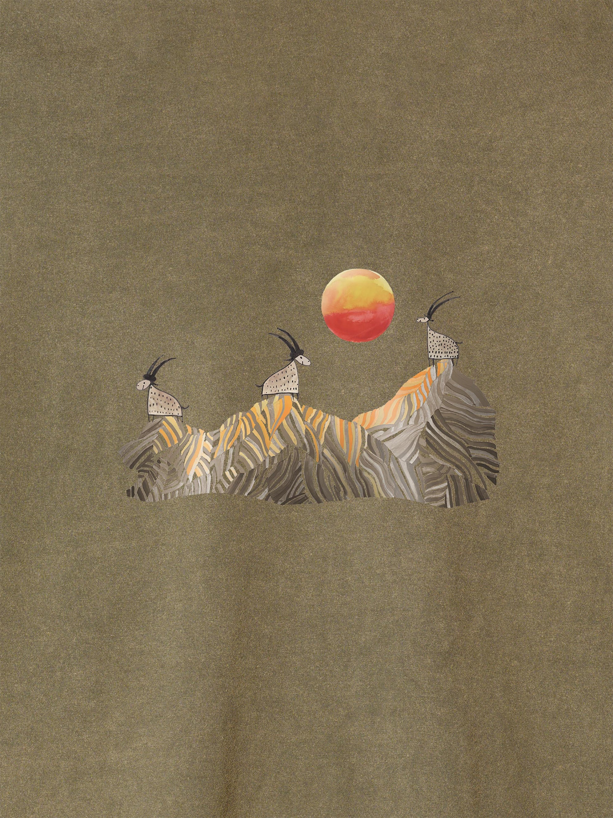 Cretan goats on a jagged ridge - Stonewashed T-Shirts