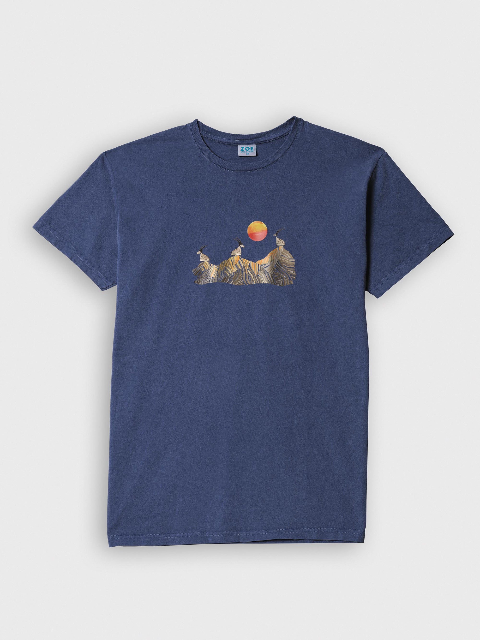Cretan goats on a jagged ridge - Stonewashed T-Shirts