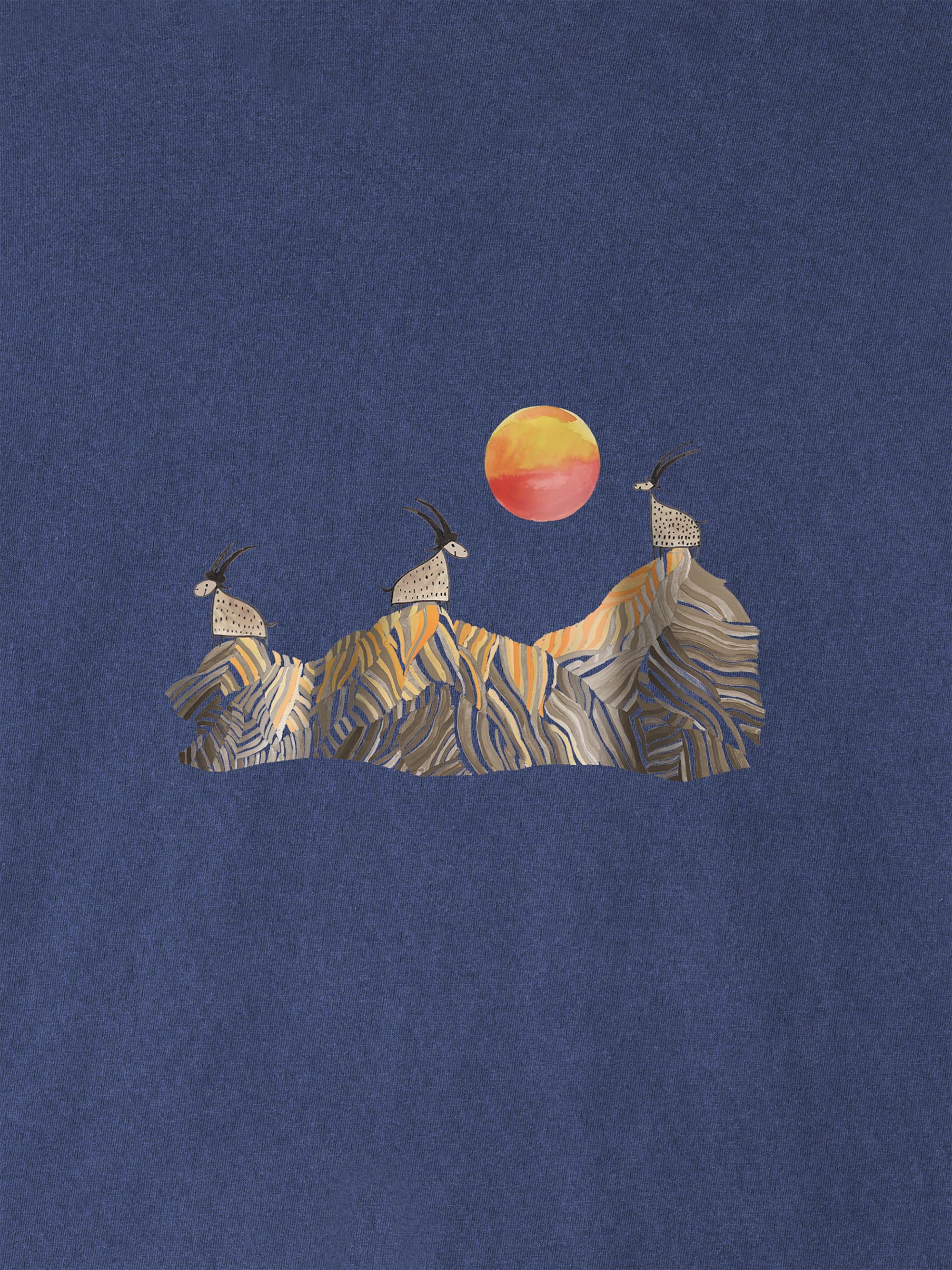 Cretan goats on a jagged ridge - Stonewashed T-Shirts