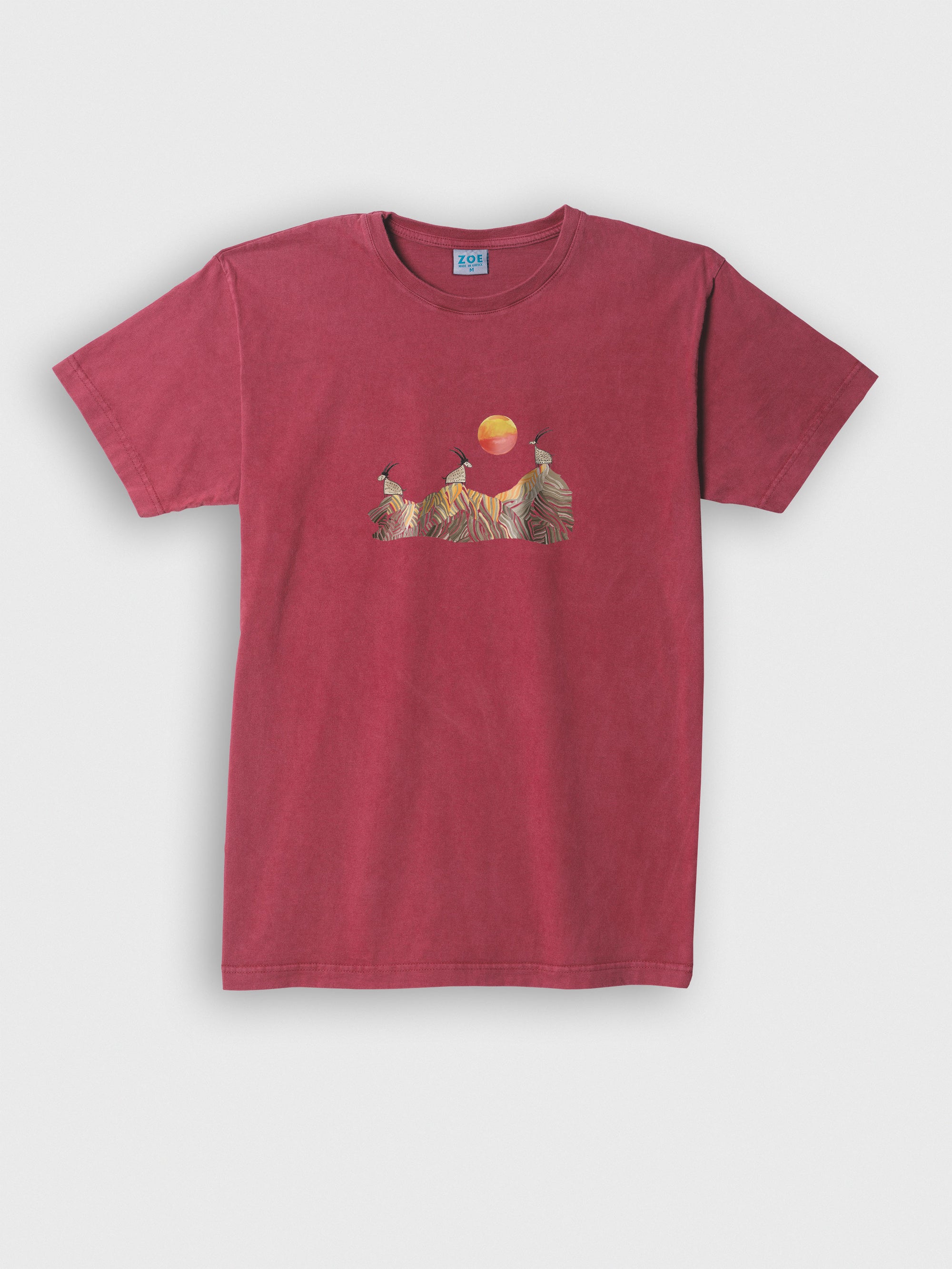 Cretan goats on a jagged ridge - Stonewashed T-Shirts