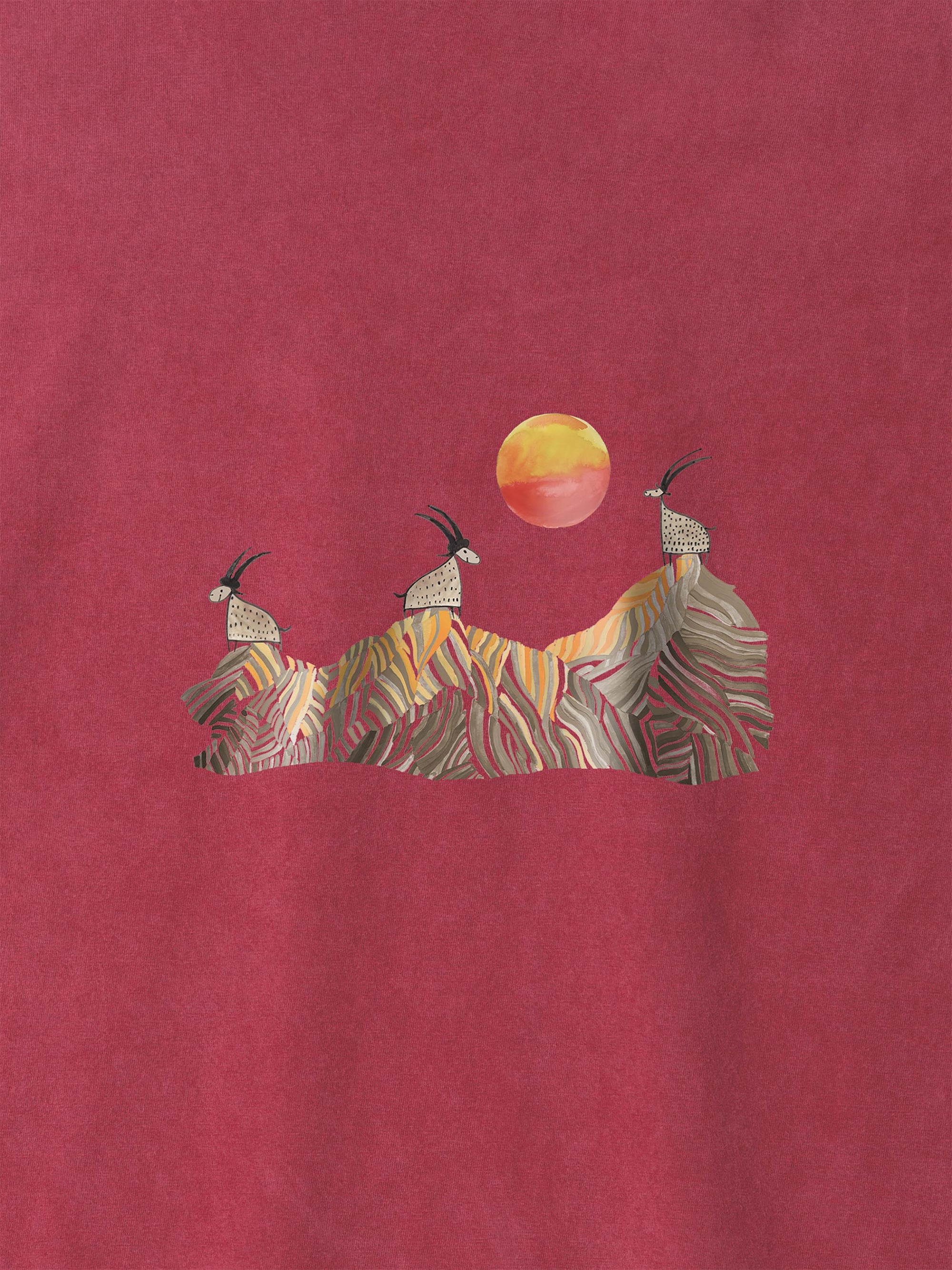 Cretan goats on a jagged ridge - Stonewashed T-Shirts