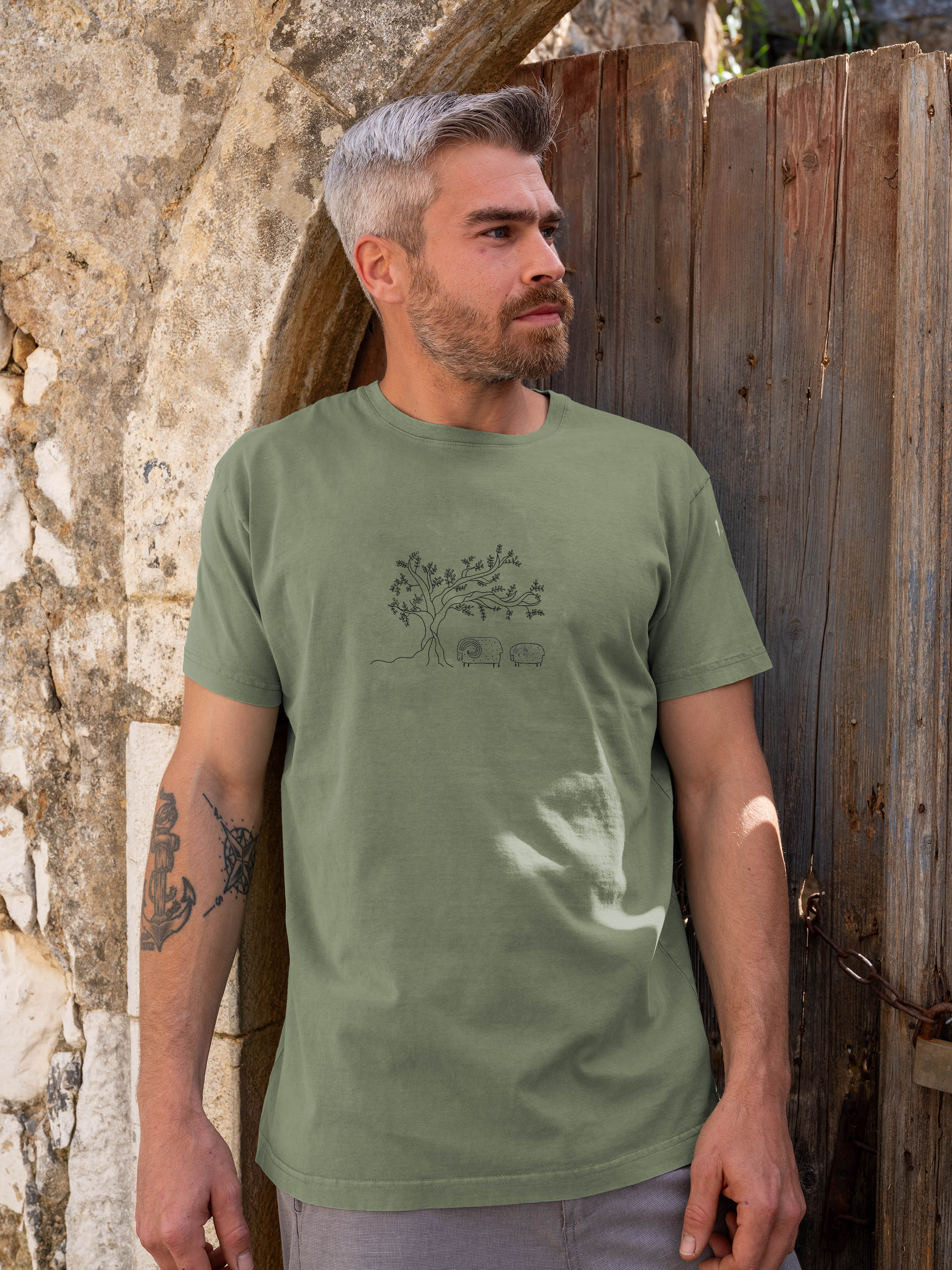 Olive Tree & Sheep - Stonewashed T-Shirts