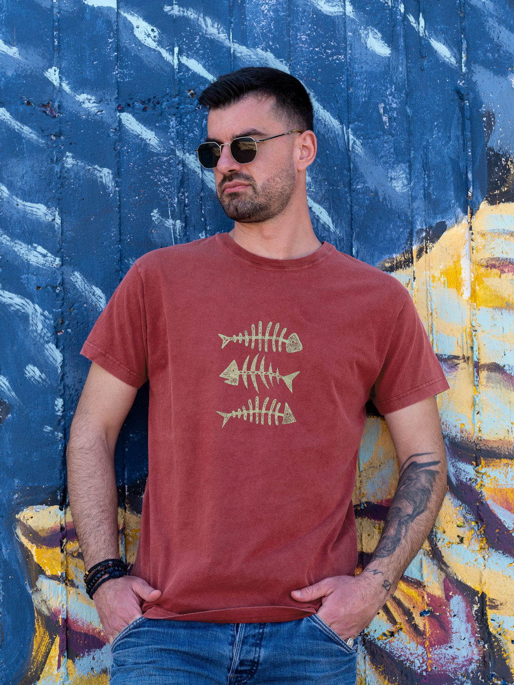 Fish Bones Trio - Stonewashed T-Shirts